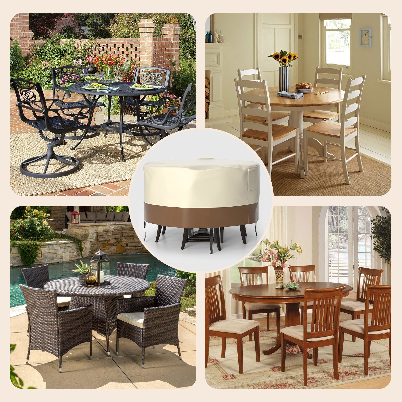 Circular 420D Circular impermeable muebles de muebles para mesa y sillas al aire libre