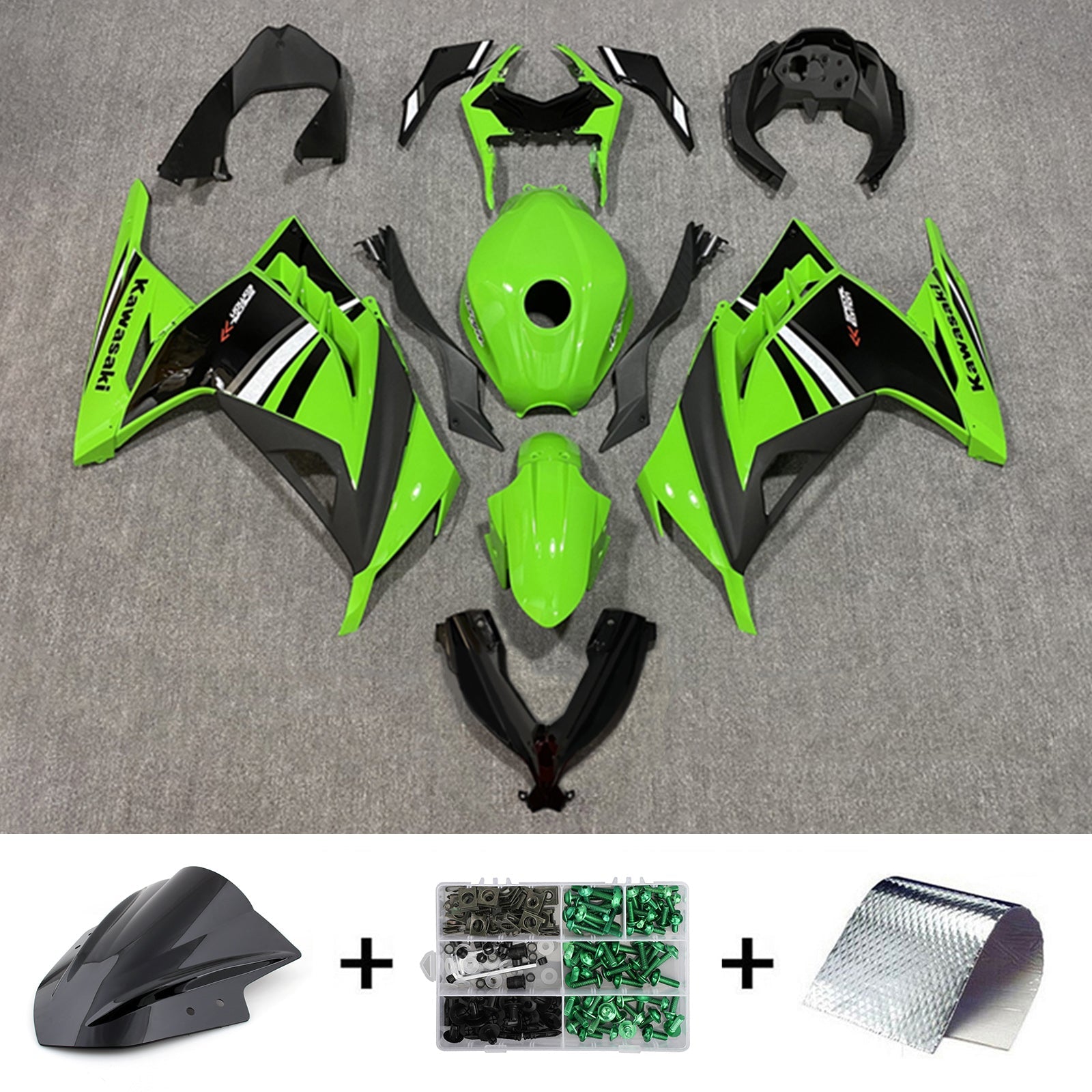 Amotopart Kawasaki EX300/Ninja 300 2013-2017 Kit Fairness Corrier Plastic Abs