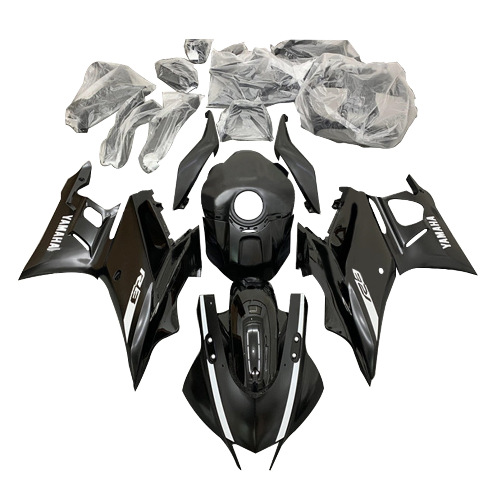 Amotopart Yamaha YZF-R3 R25 2019-2021 Kit Carénage Carrosserie Plastique ABS
