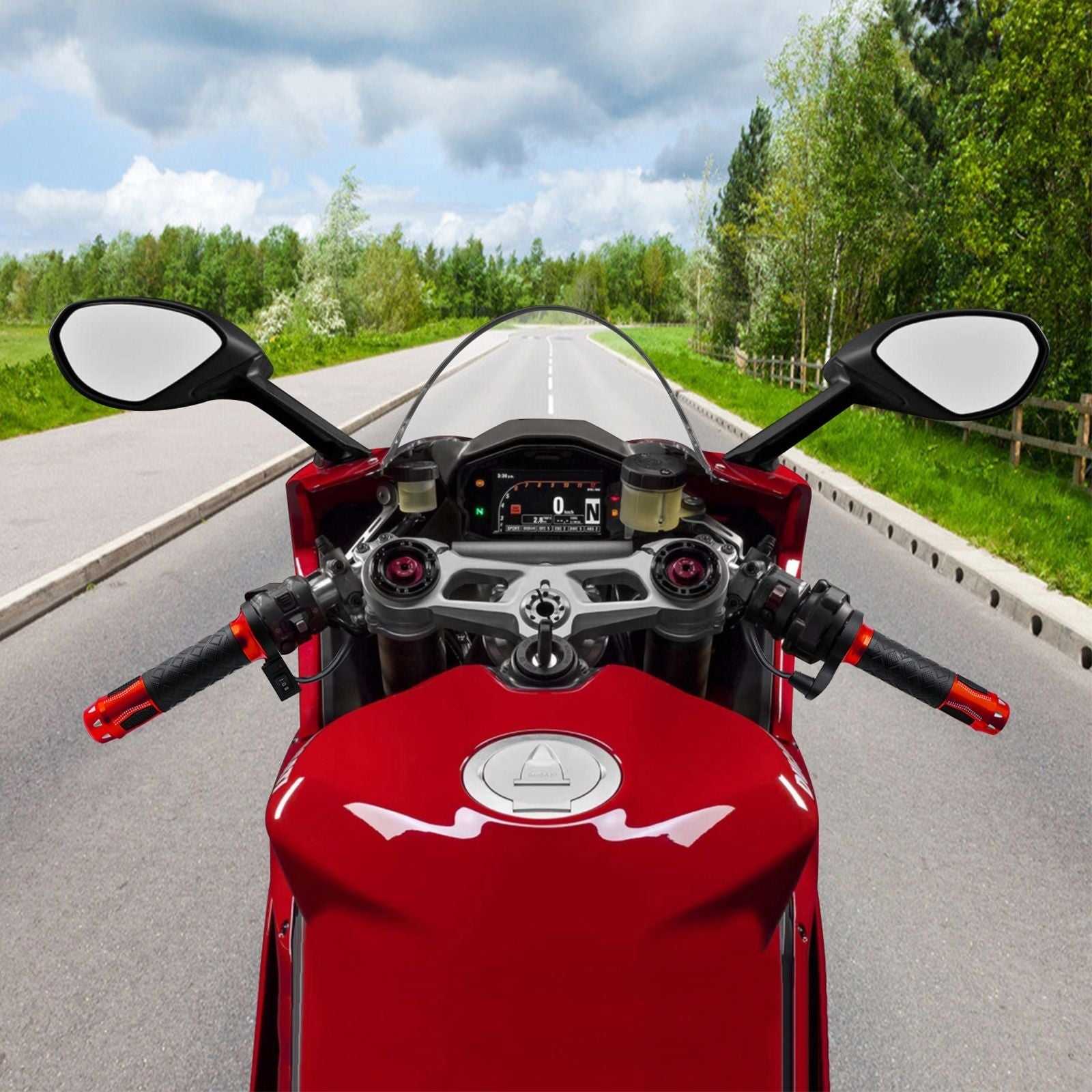 12V consegna manualmente manubrio riscaldatore caldo 22 mm universale alu per moto o generico