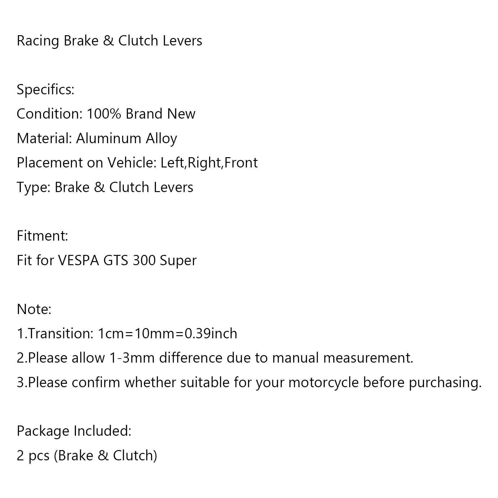 Kratka ročica za zavorno sklopko za Vespa GTS 300 Super Motorcycle