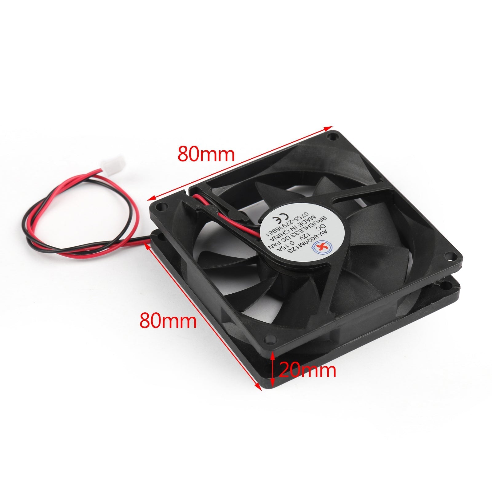 4 pièces DC Brushless refroidissement PC ordinateur ventilateur 12V 8020s 80x80x20mm 0.15A 2 broches fil