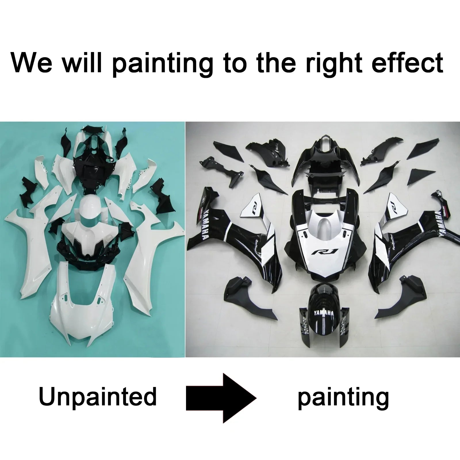 Amotopart Yamaha YZF R1 2020-2023 ABS muovinen korin suojasarja