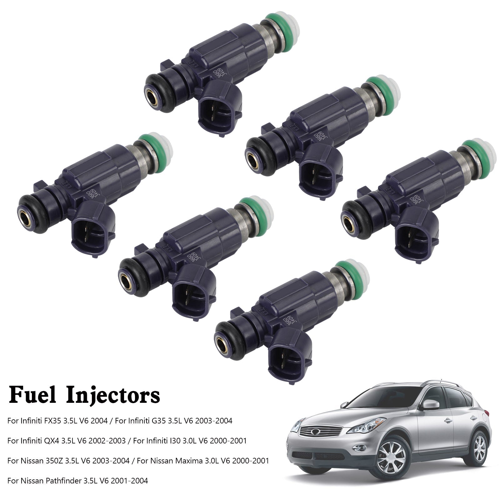 6PCS Injecteurs de carburant FBJC100 Fit Nissan 350Z 2003-04 Fit Infiniti G35 2003-2004
