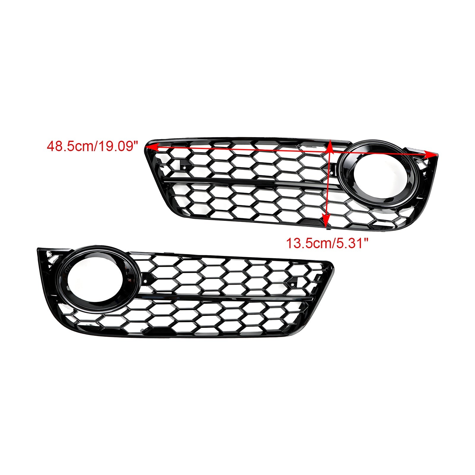 Audi A5 2007-2011 Paire Grille de protection antibrouillard avant en nid d'abeille