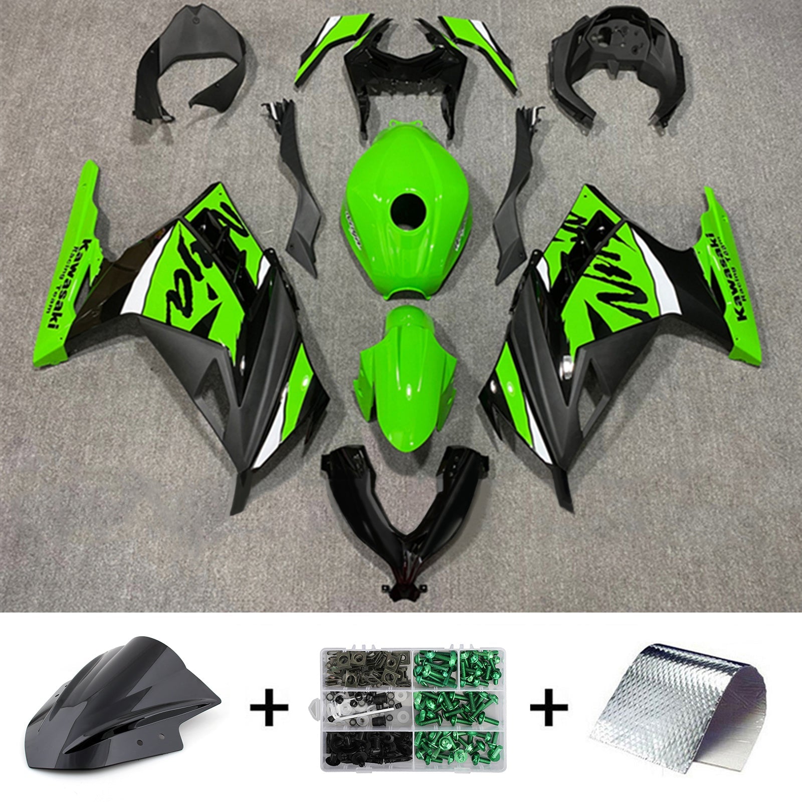 Amotopart Kawasaki EX300/Ninja 300 2013-2017 ABS kunststof carrosseriekuipset