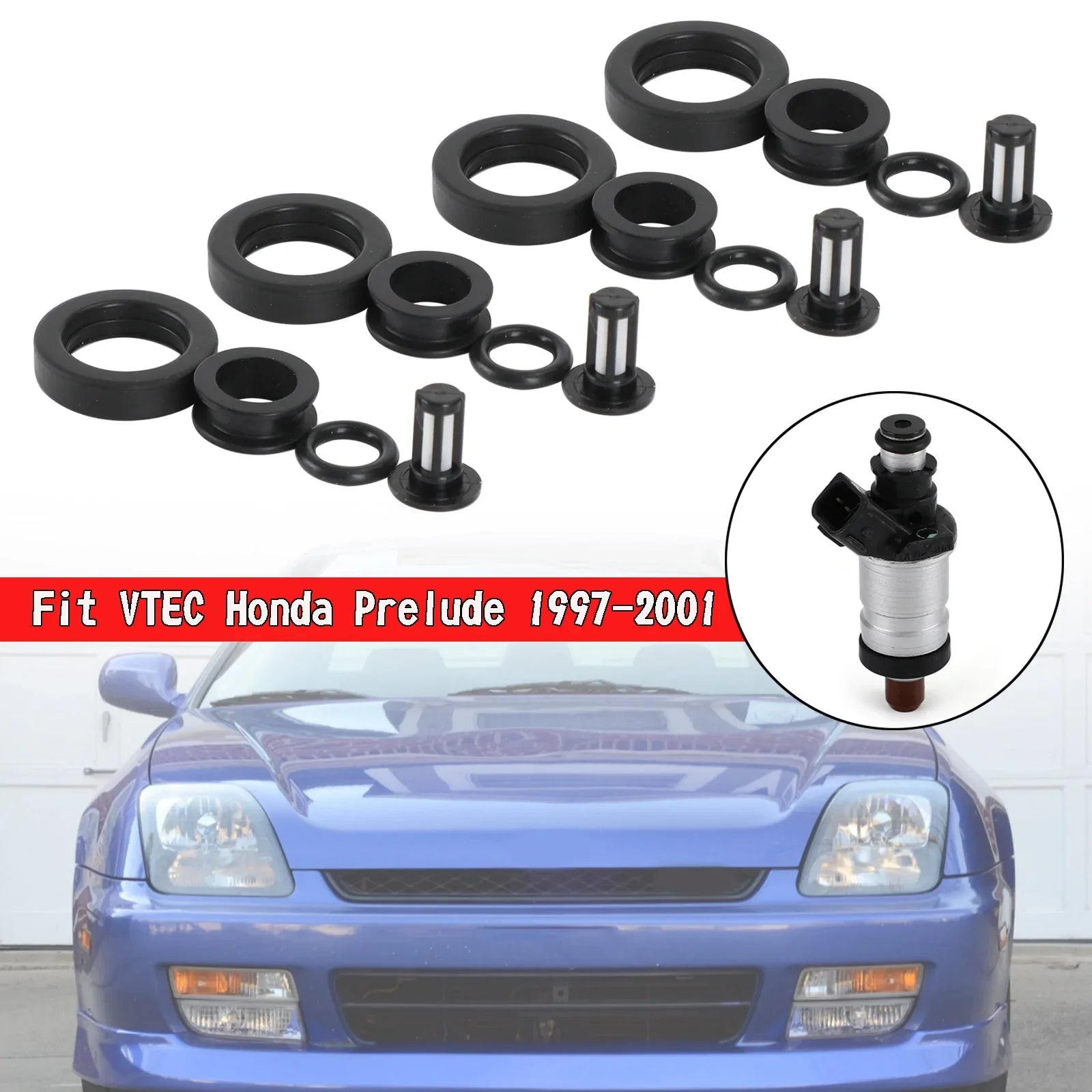 Kit de reparación de inyectores de combustible de 4 piezas 06164P2J000 para VTEC Honda Prelude 1997-2001 genérico