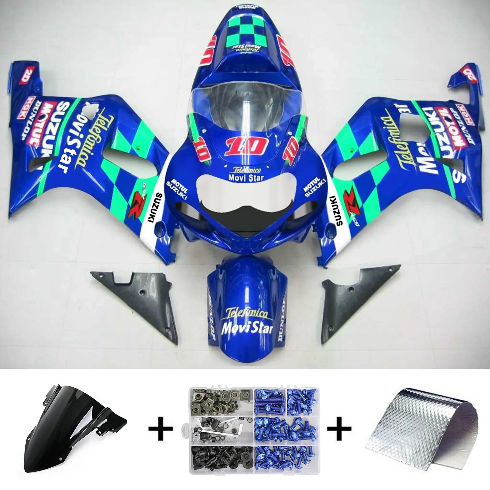 Amotopart Suzuki GSXR750 2001-2003 Kit carenatura carrozzeria in plastica ABS