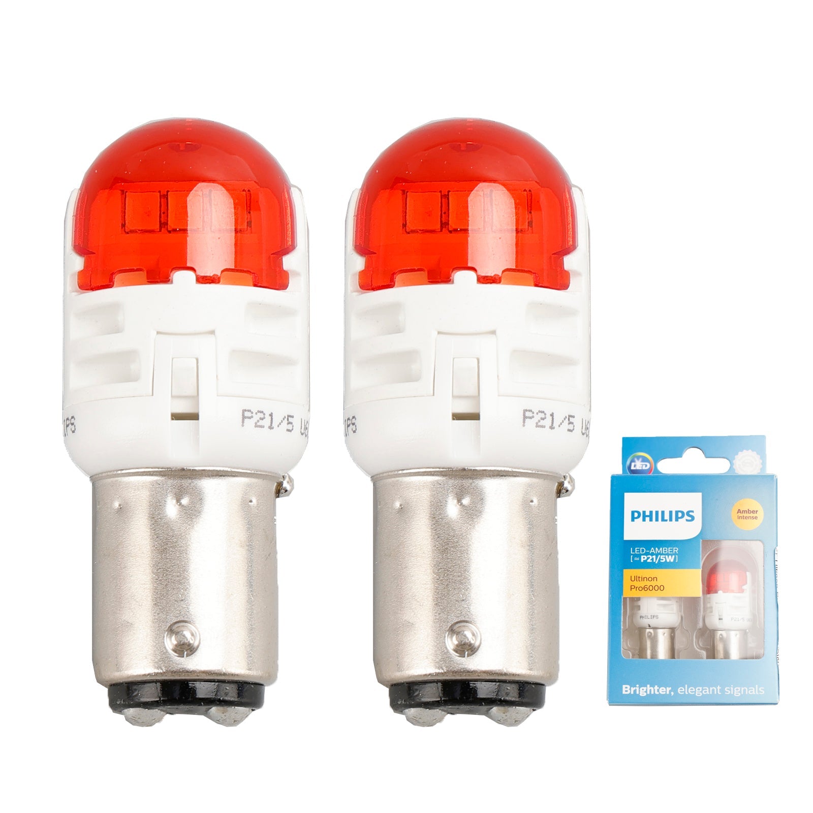 Voor Philips 11499AU60X2 Ultinon Pro6000 LED-AMBER P21/5W AMBER intens 80/16lm