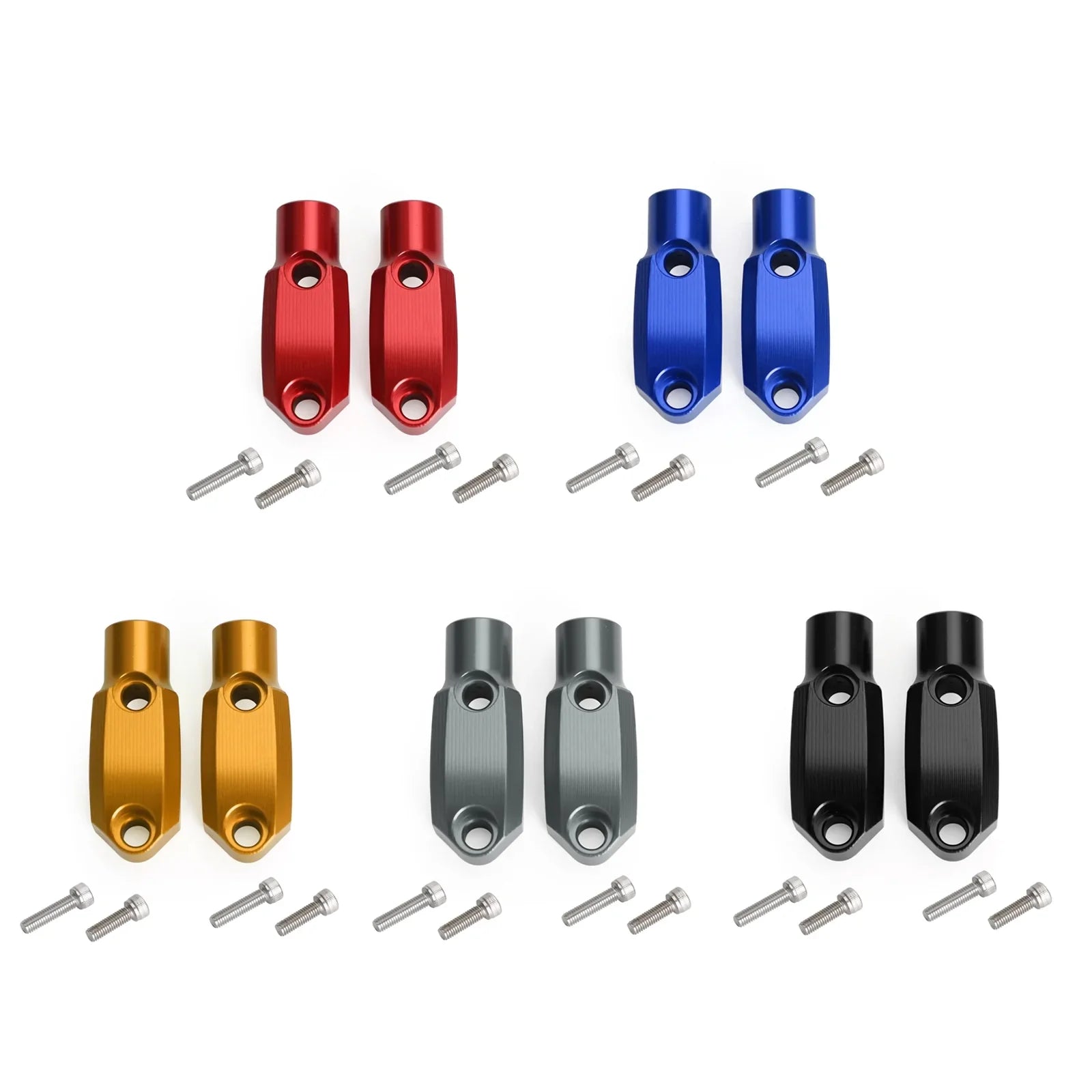 CNC Aluminium 7/8" 22 mm voorste hoofdcilinderklem 10 mm spiegelmontageadapter Generiek