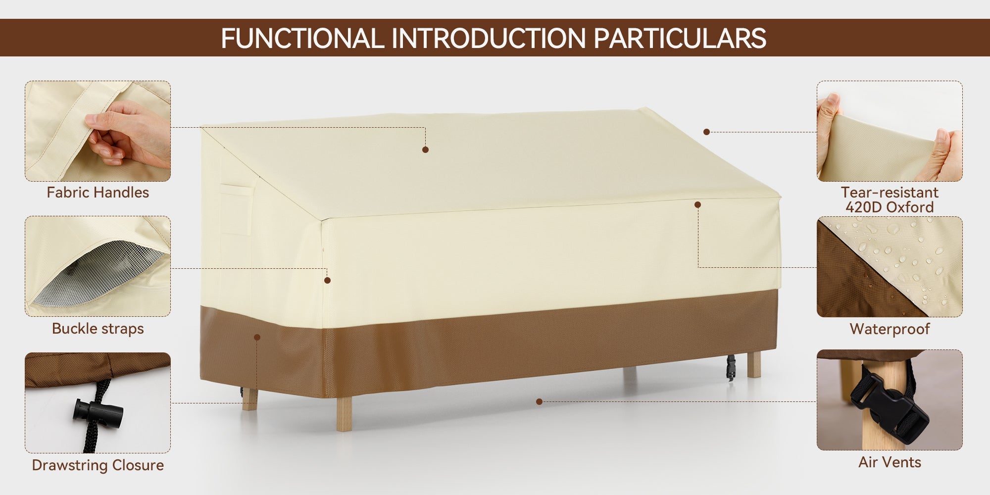 600D sofa, wodoodporne, dla mebli ogrodowych, na zewnątrz