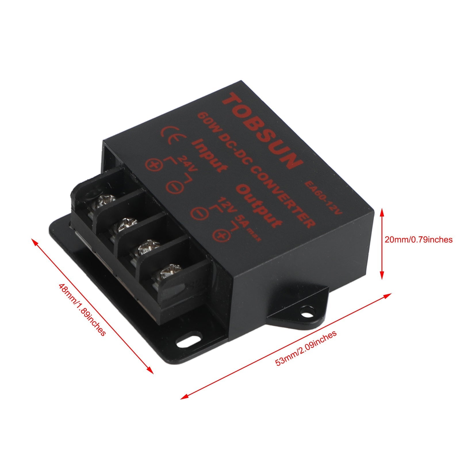 DC-spanningsregelaar Step-Down Converter DC 24V naar DC 12V 5A 60W Step-Down Reducer