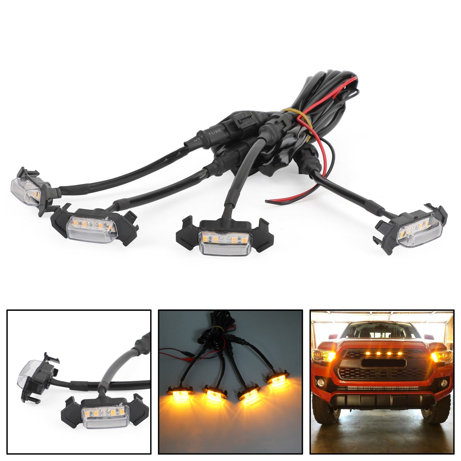 4 stks/set LED Verlichting voor Tacoma 2016-2020 Voorbumper Grille PT228-35170 Generiek Helder