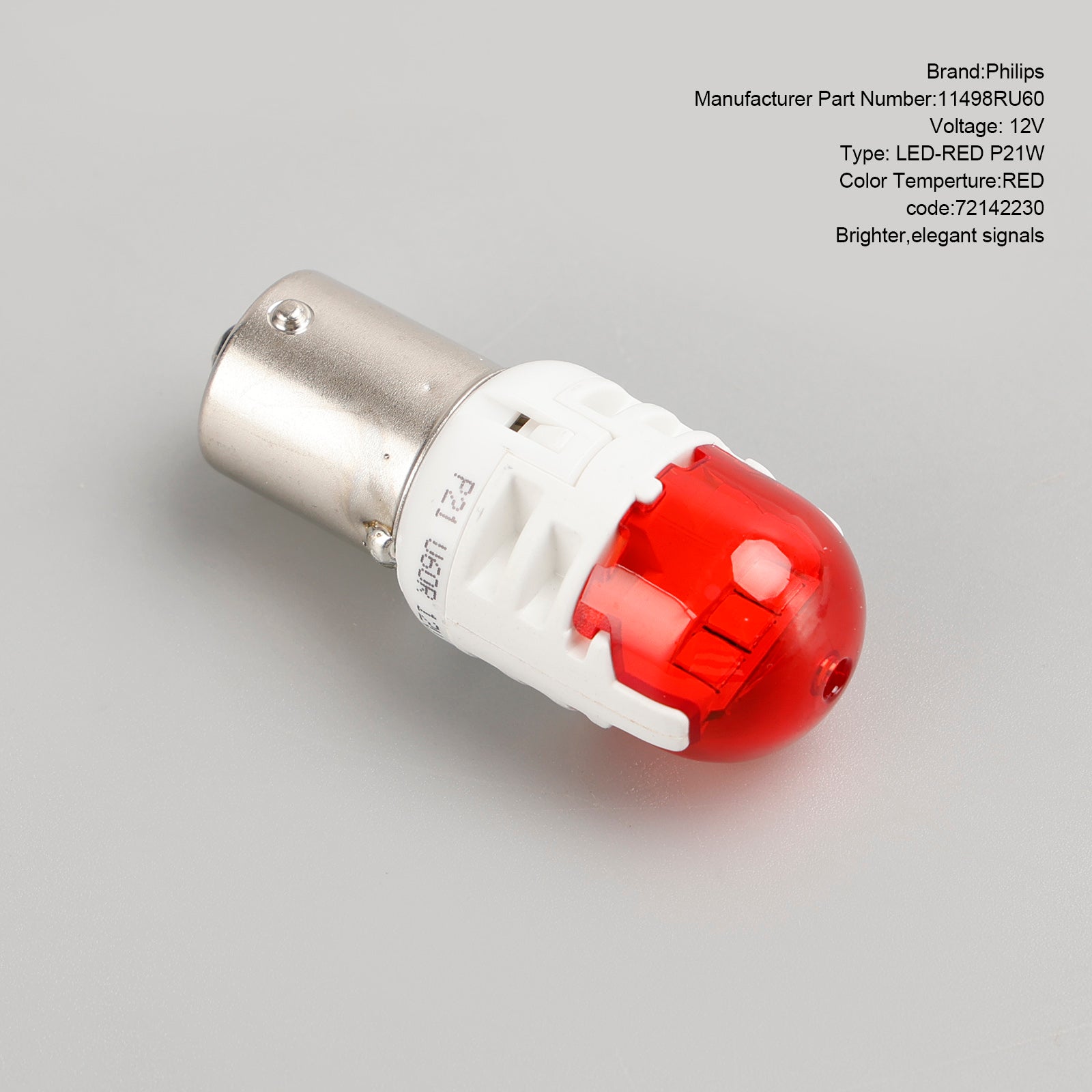 Voor Philips 11498RU60X2 Ultinon Pro6000 LED-ROOD P21W Intens rood 75lm