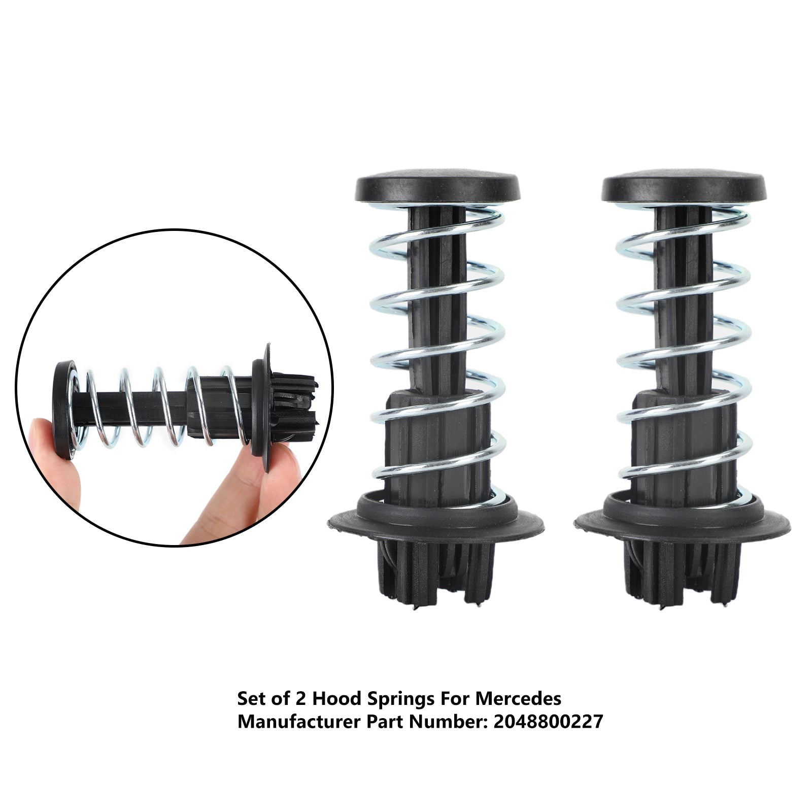 2 stuks motorkapveren 2048800227 voor Mercedes W204 W212 W222 X204 C63 C250 08-2015 generiek