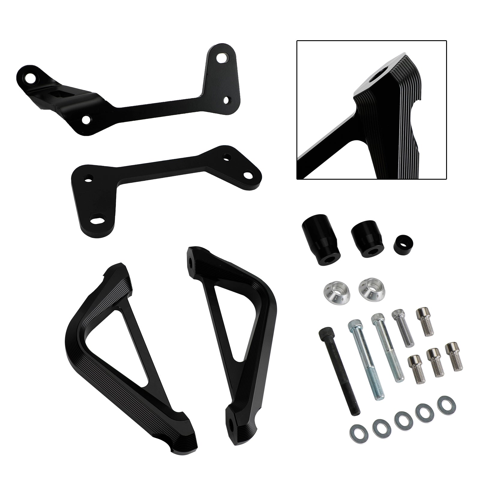 Yamaha Mt 09 Mt-09 2021 Plastikowe osłony silnika Slider Czarne Fedex Express