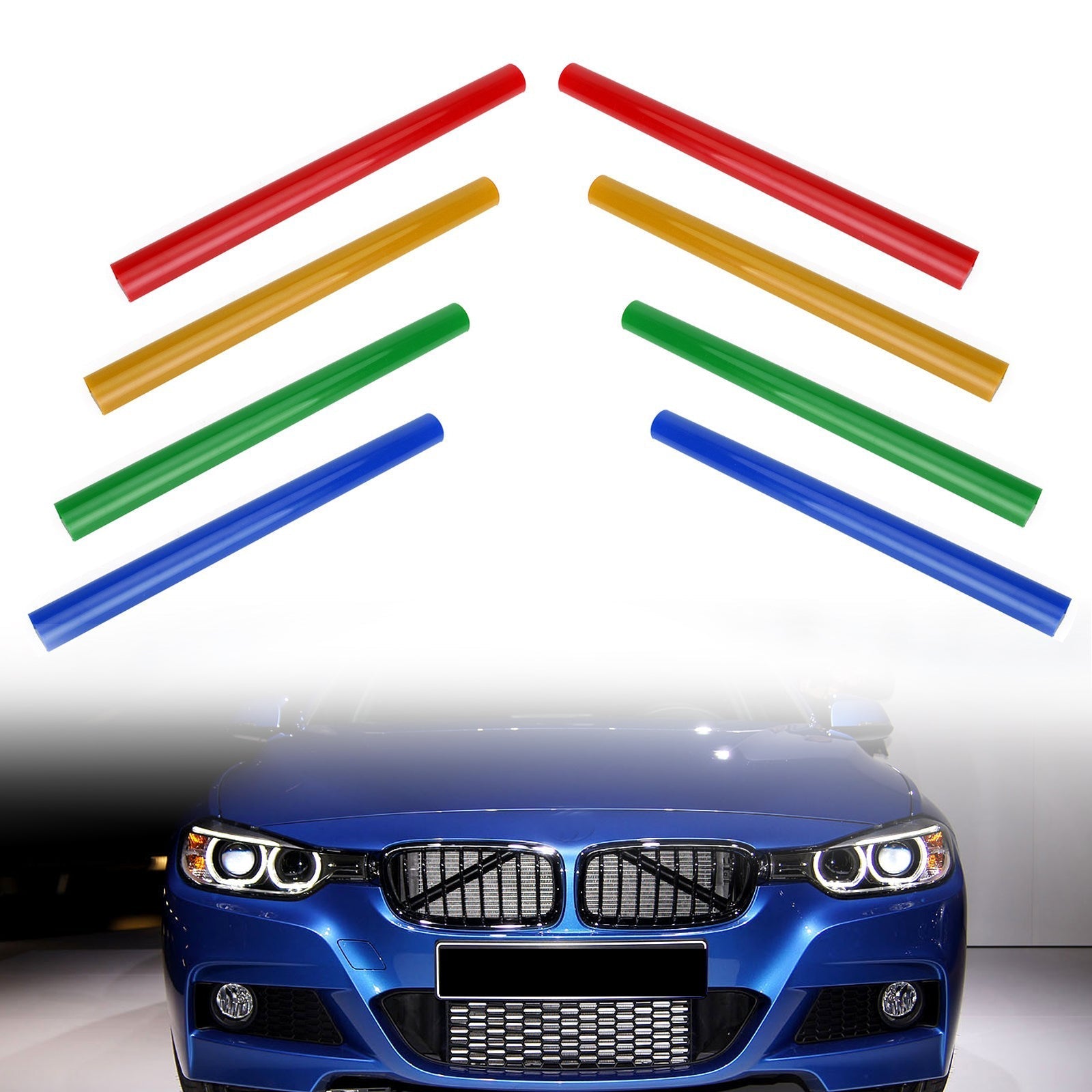 #A Wsparcie kolorystyczne Grill Bar V Wrap dla BMW F30 F31 F32 F33 F34 F35 Blue Generic
