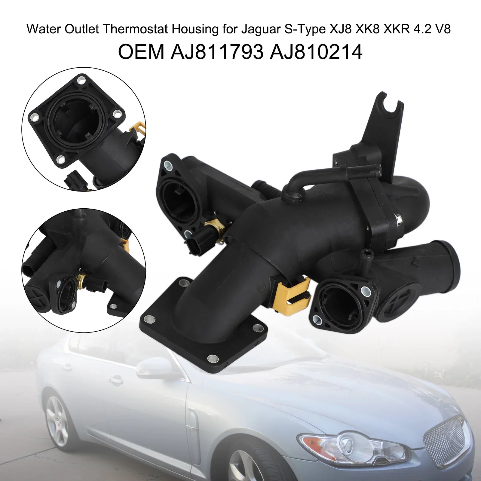 Jaguar S-Type XJ8 XK8 XKR 4.2 V8 AJ811793 Caja termostato salida agua