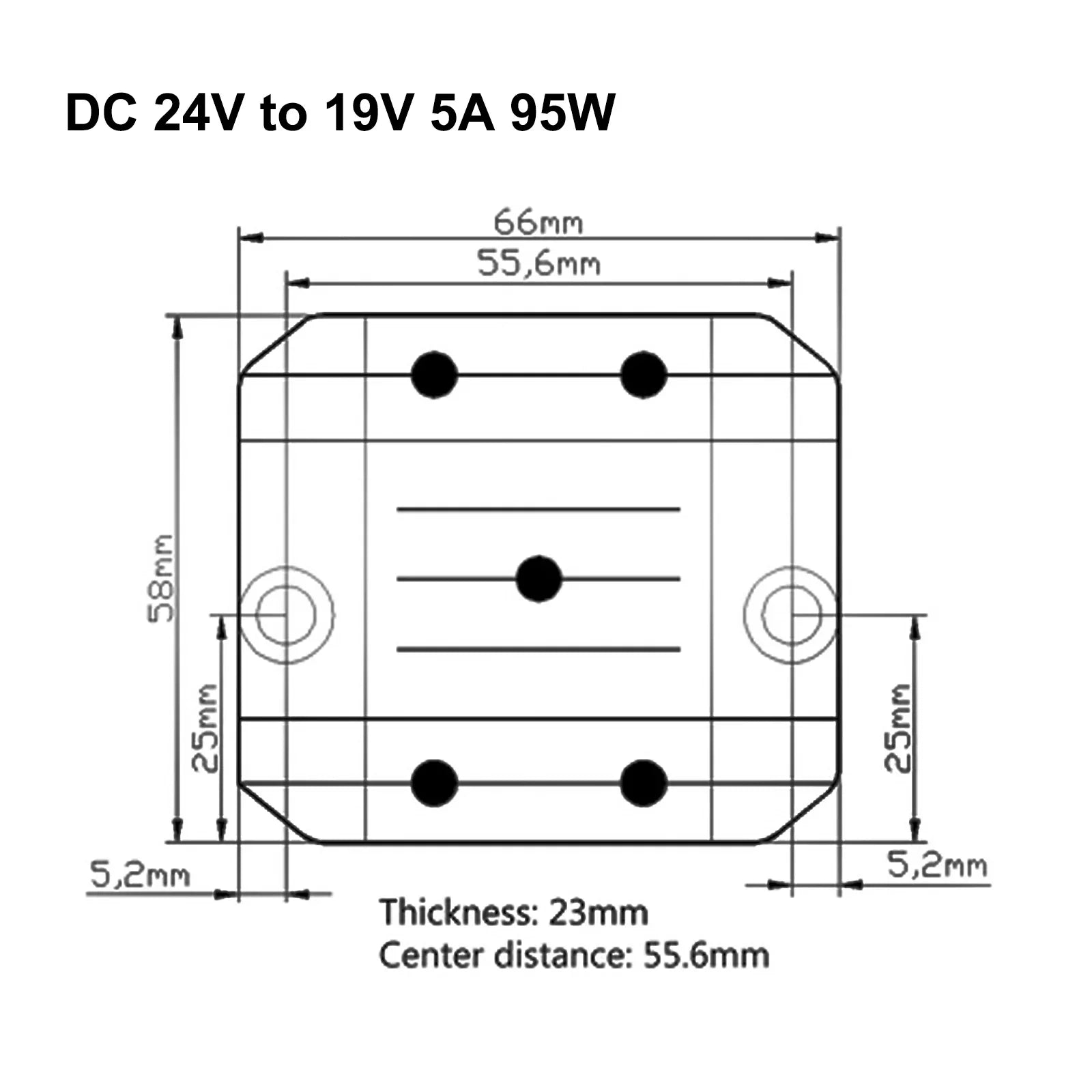 DC/DC Buck Down -moduuli 24 V - 19 V 5 A virtalähteen muuntimen säädin