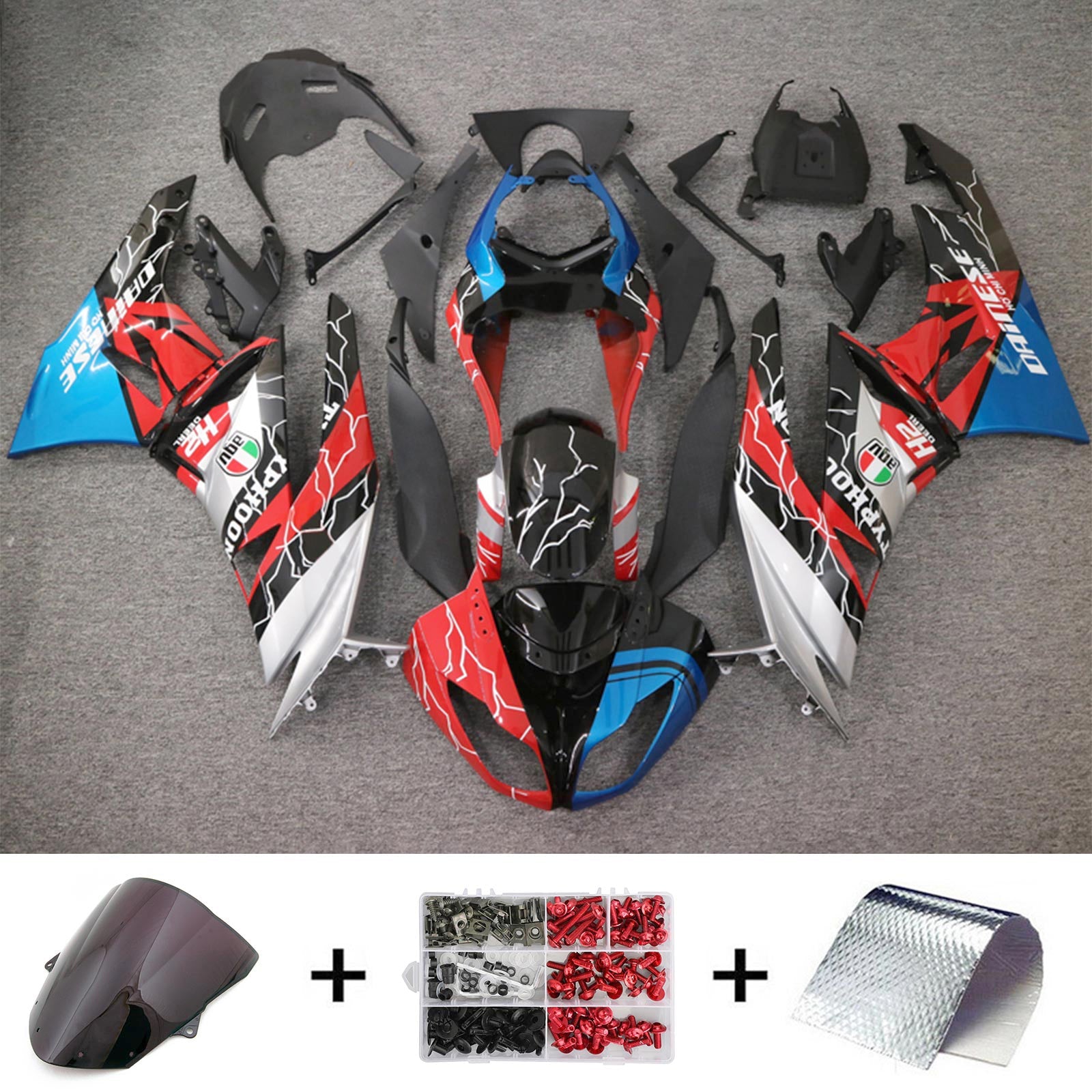 Amotopart Kawasaki ZX6R 636 2009-2012 ABS kunststof carrosseriekuipset