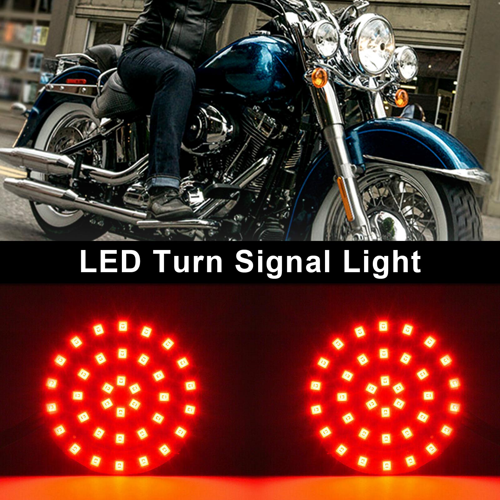 1156 LED utripajoči vložki svetilka, primerna za Softail Touring Dyna Sportster Generic
