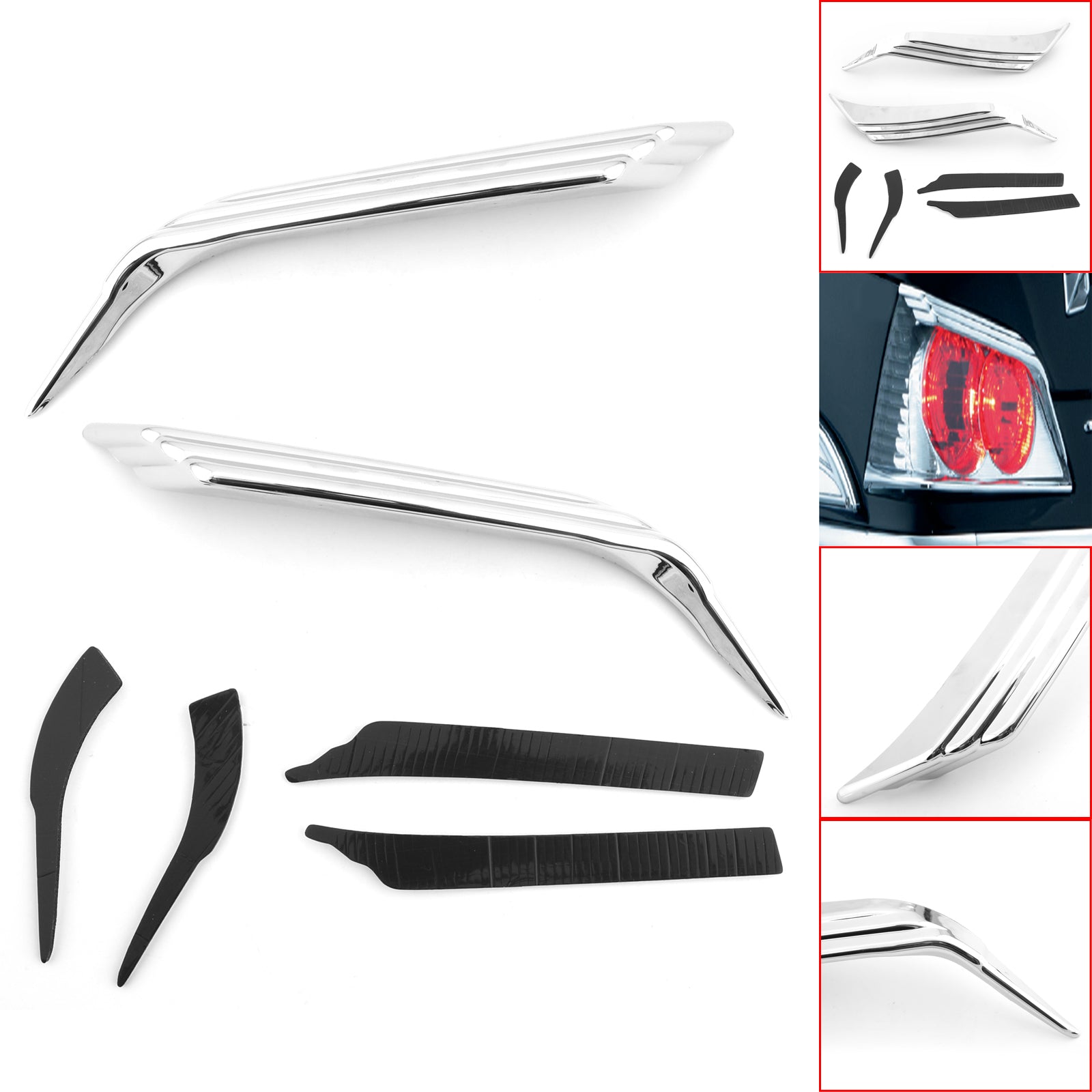 ABS Plastic Bovenste Kofferbak Achterlicht Vizieren Trim Accent Voor Honda Goldwing GL1800 Generiek