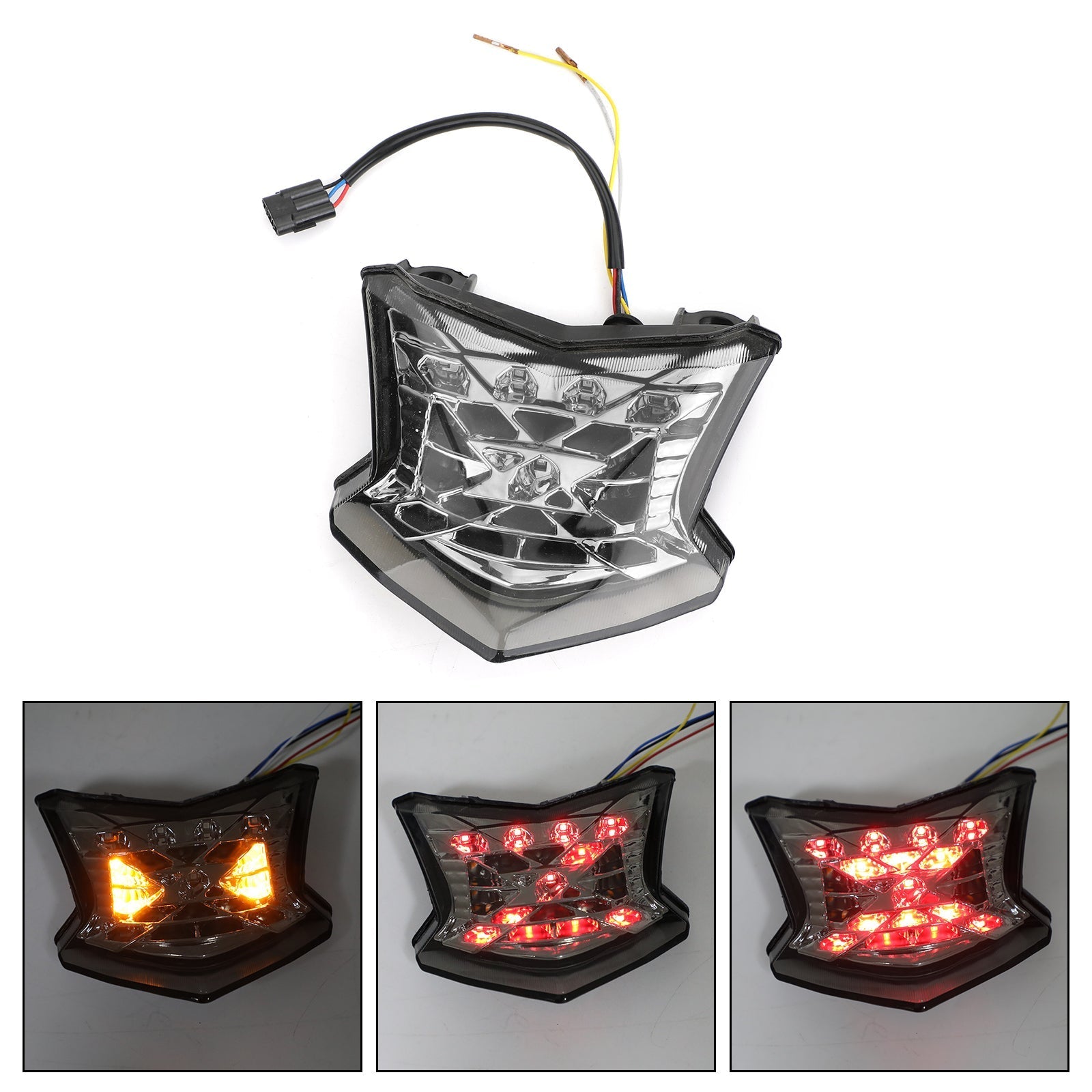 Clignotants de frein à LED feu arrière pour Kawasaki Z650 Ninja 650 Z900 17-19 argent générique