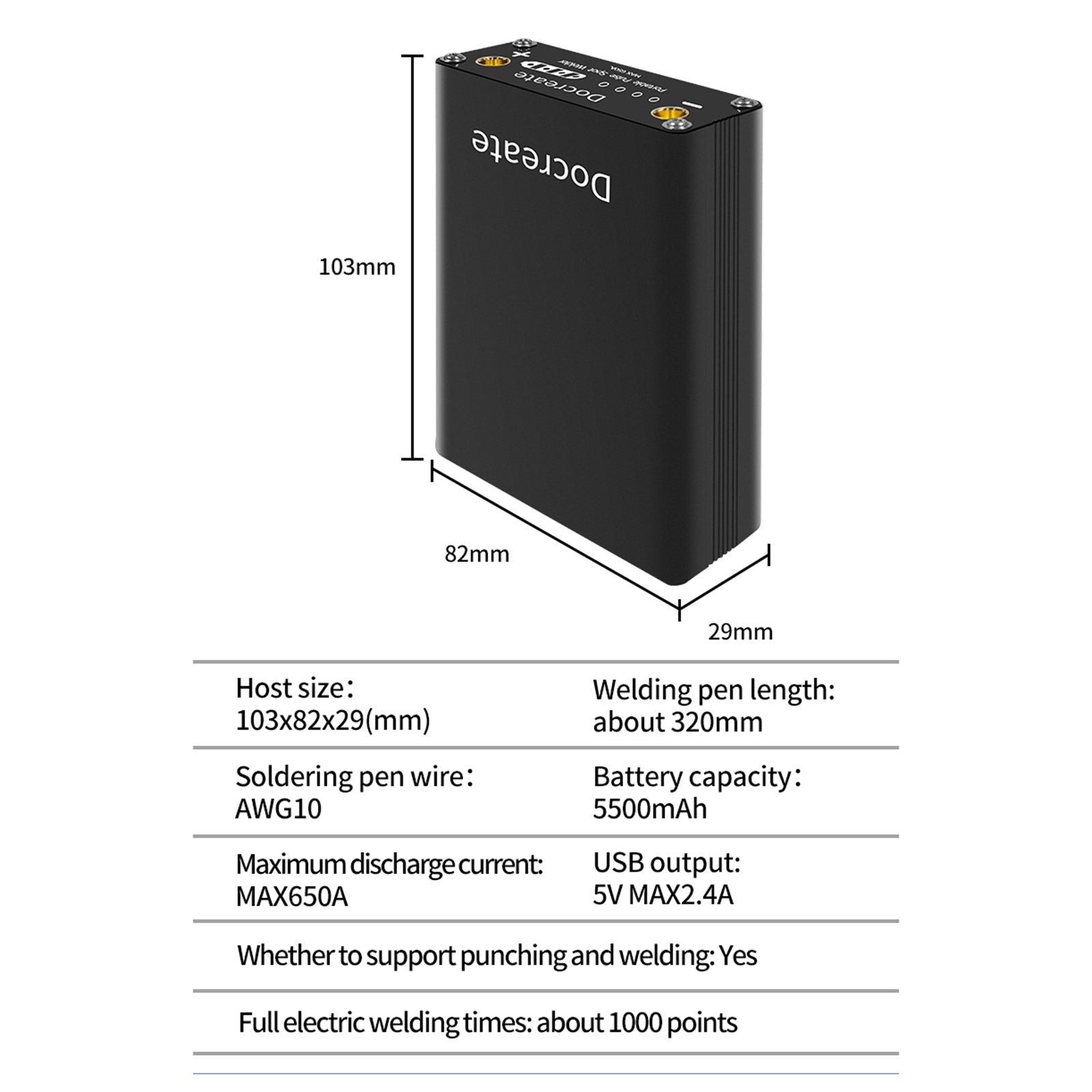 Draagbare Mini Spot Welder Machine Lasvermogen met Pen voor 18650 Batterij DIY