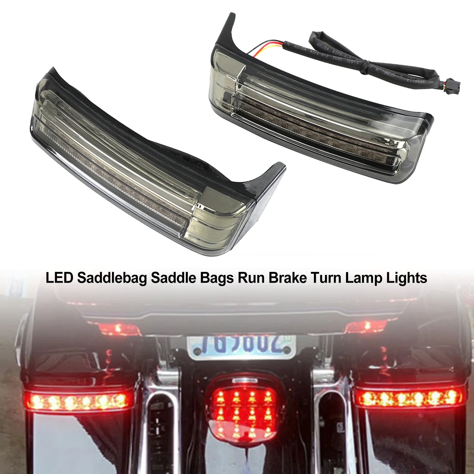 LED Torba Saddle Saddle Sacoches Run Hamure Turn Lampy do Touring 2014-2021 Generic