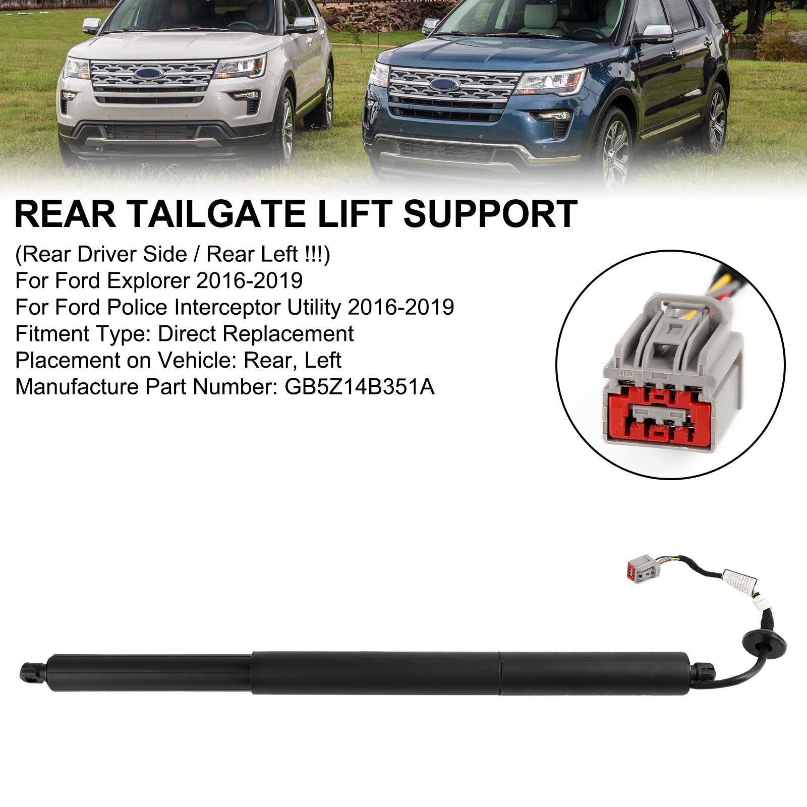 Sähköinen luukun nostotuki GB5Z14B351A Ford Explorer 2016-2019 takavasemmalle kuljettajalle