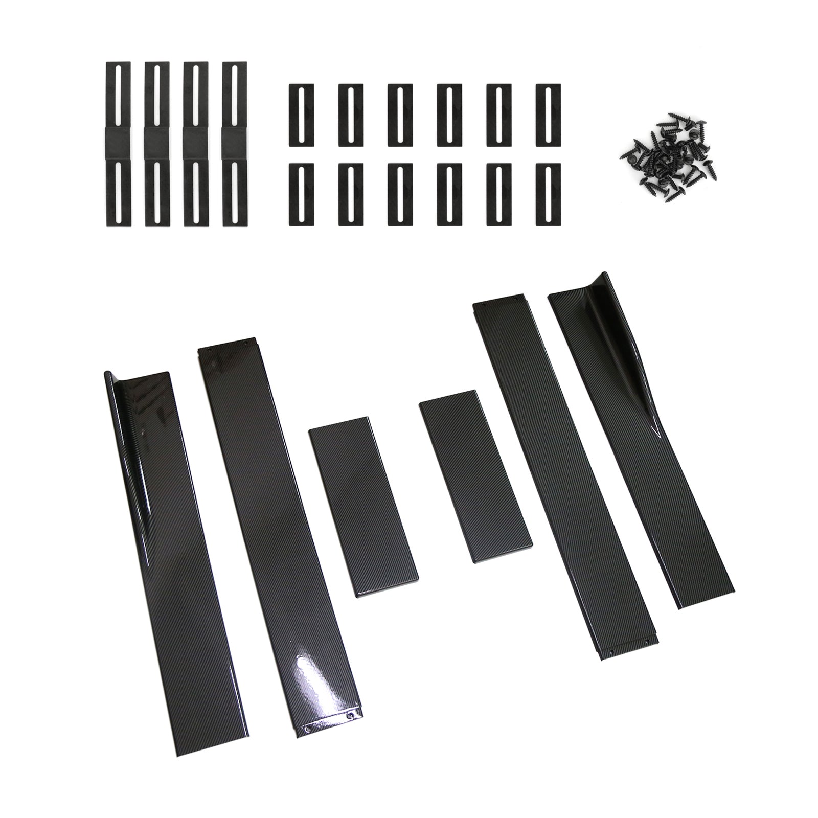 86.6" Universal Side Jupe Extensions Rocker Panel Splitters Lip Carbon Fiber Look Generic