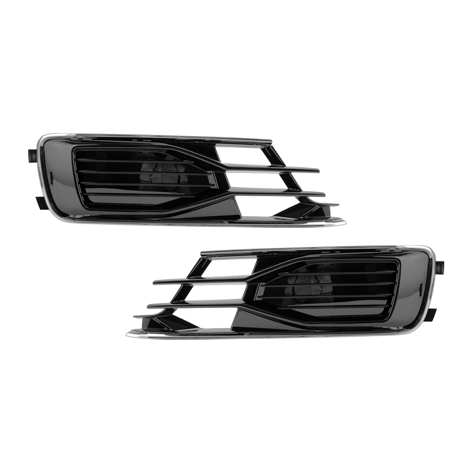 Audi A6 C7 2014-2018 2 stuks voorbumper mistlamprooster zwart chroom
