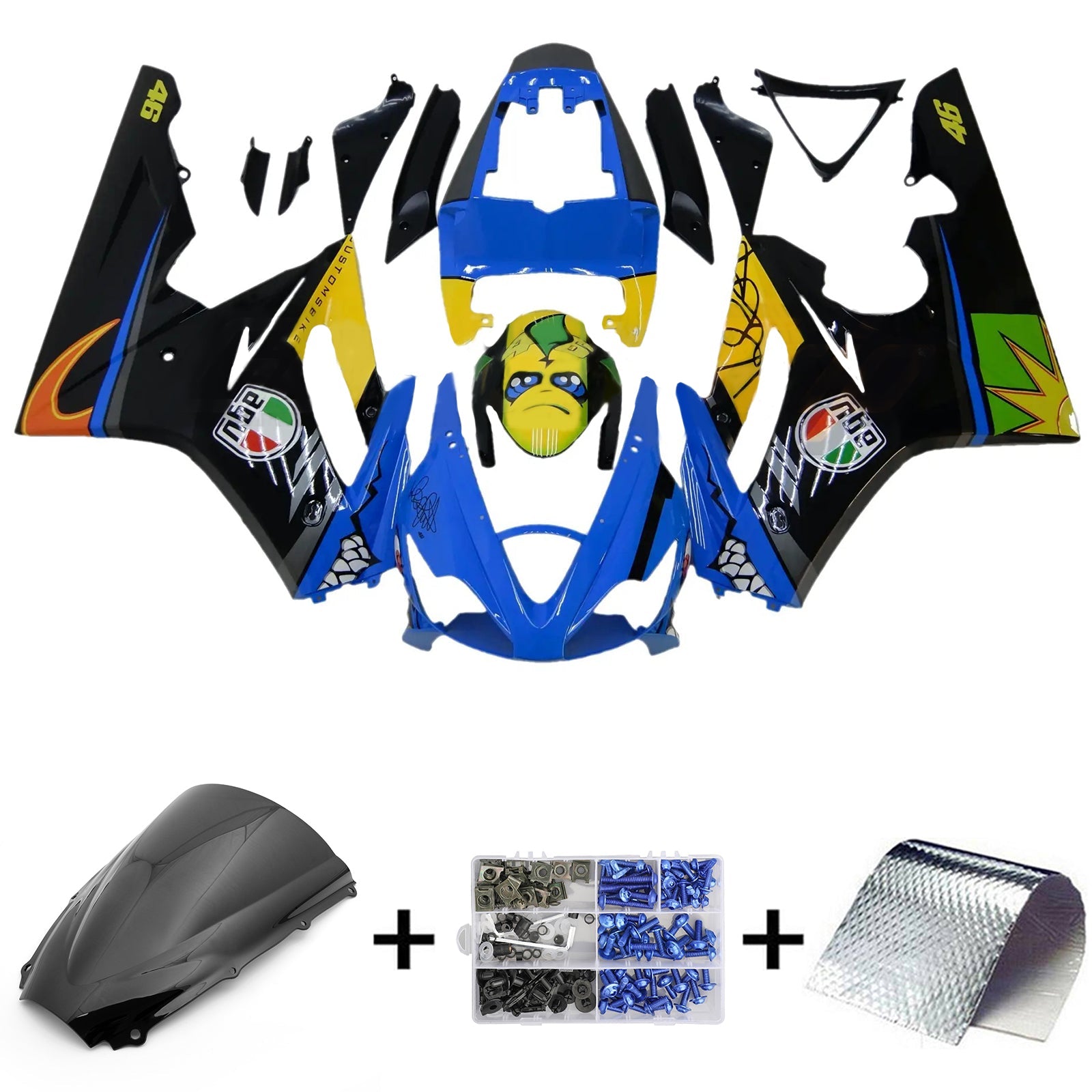 Amotopart Triumph Daytona 675 2006-2008 Kit carenatura carrozzeria in plastica ABS