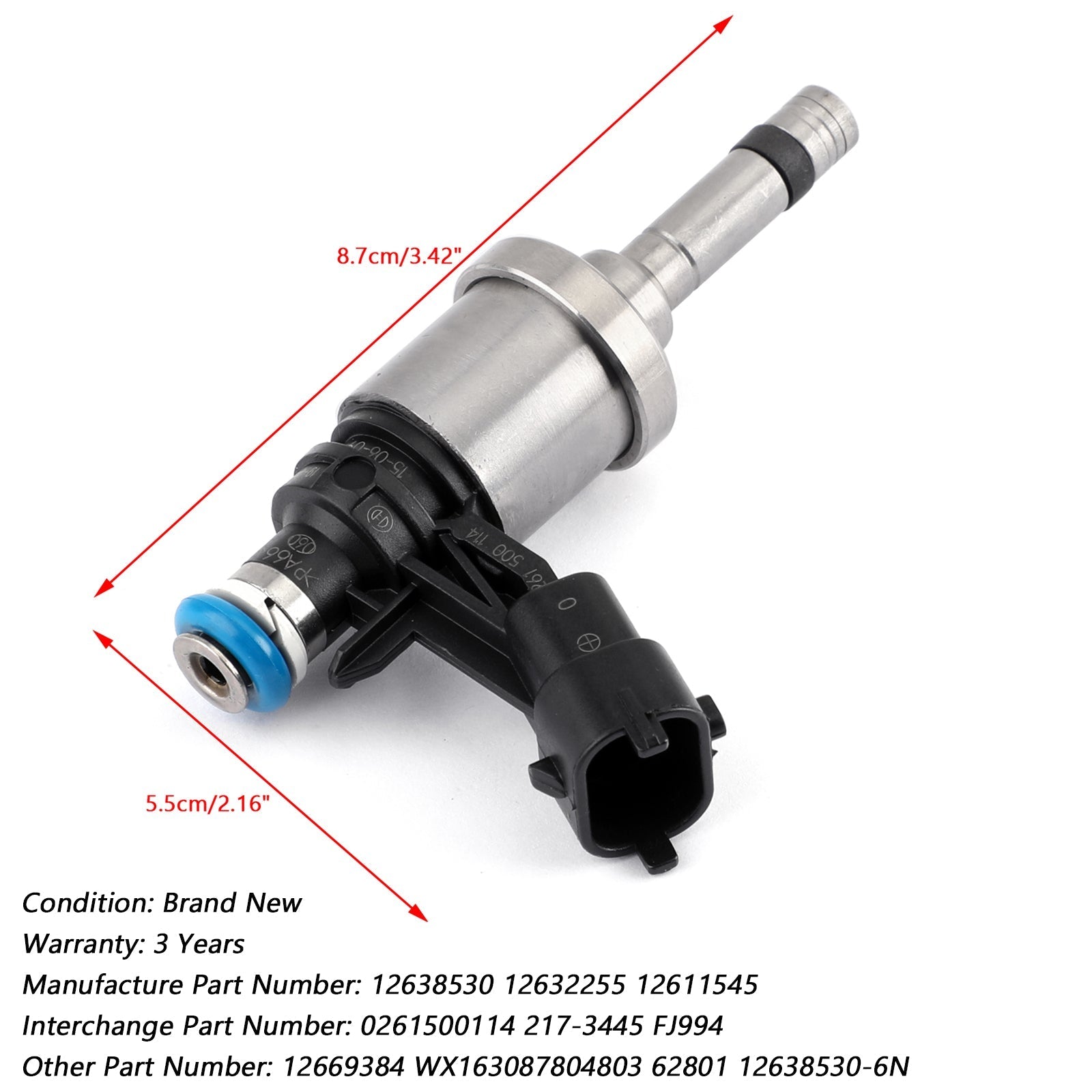 6x polttoainesuuttimet GM Chevrolet Camaro Traverse GMC Acadia CTS 3.6L 12638530 Generic