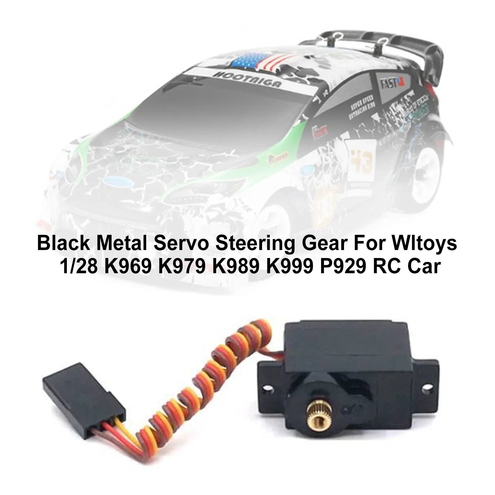 Servosterzo in metallo nero per Wltoys 1/28 K969 K979 K989 K999 P929 RC Car