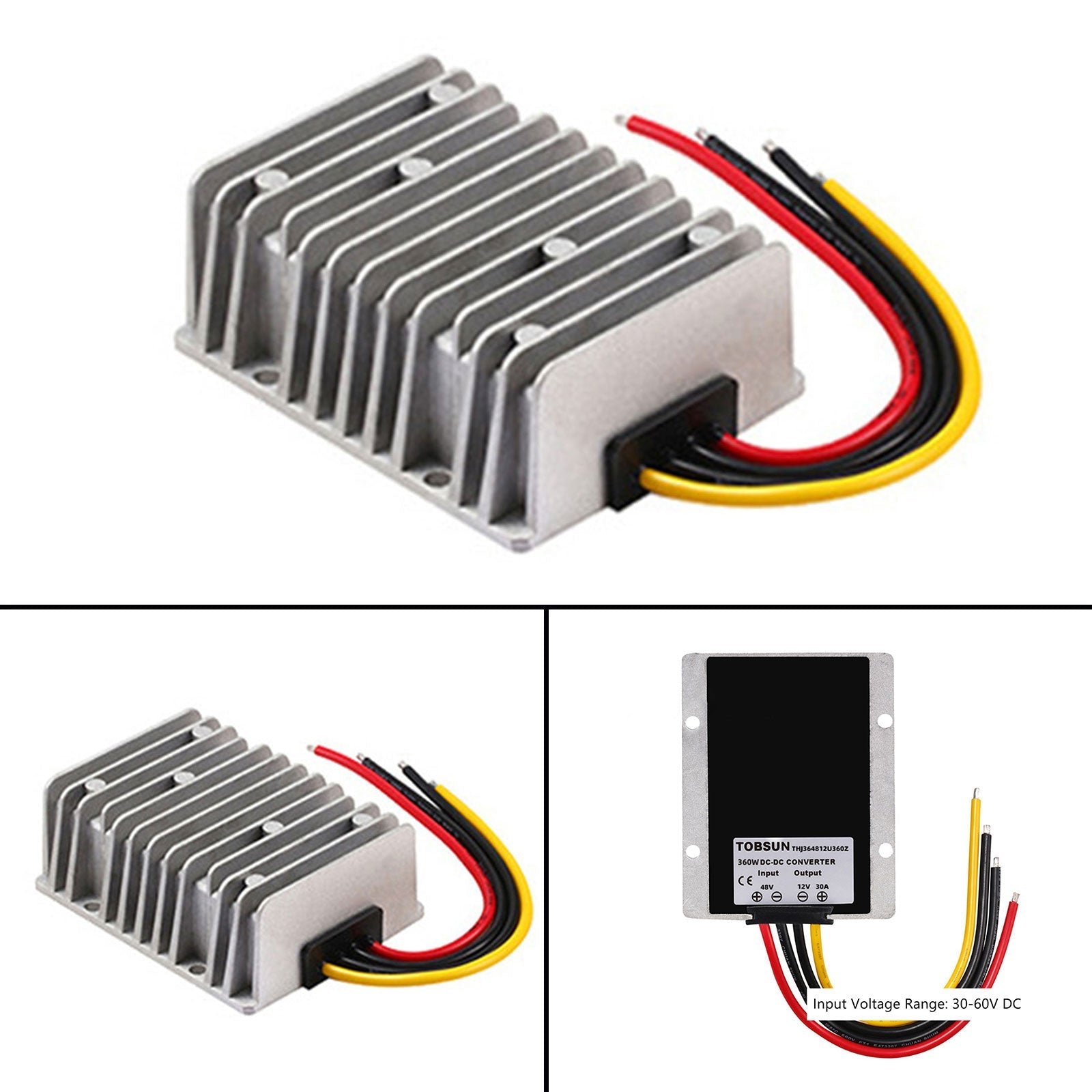 Wodoodporny regulator konwertera mocy 48 V do 12 V 30 A 360 W obniżający napięcie DC/DC