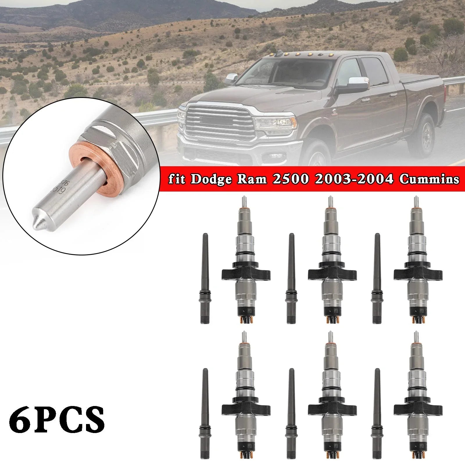 Dodge Ram 2500 3500 camion 5.9L Diesel 2004 Early Production 1 camere/6 camere iniettore di carburante con rampa comune 0445120255 generico