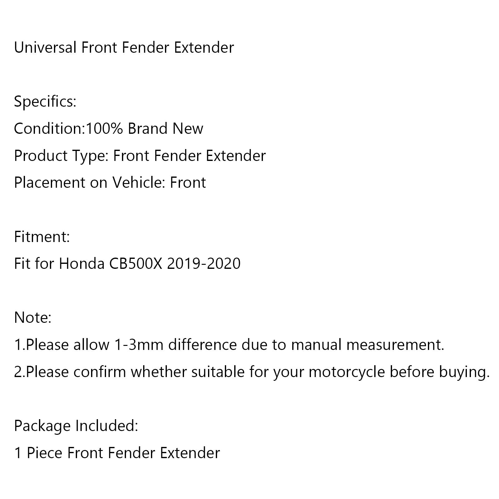 Moottoripyörän takalokasuoja Honda CB500X 2019-2020 Generic