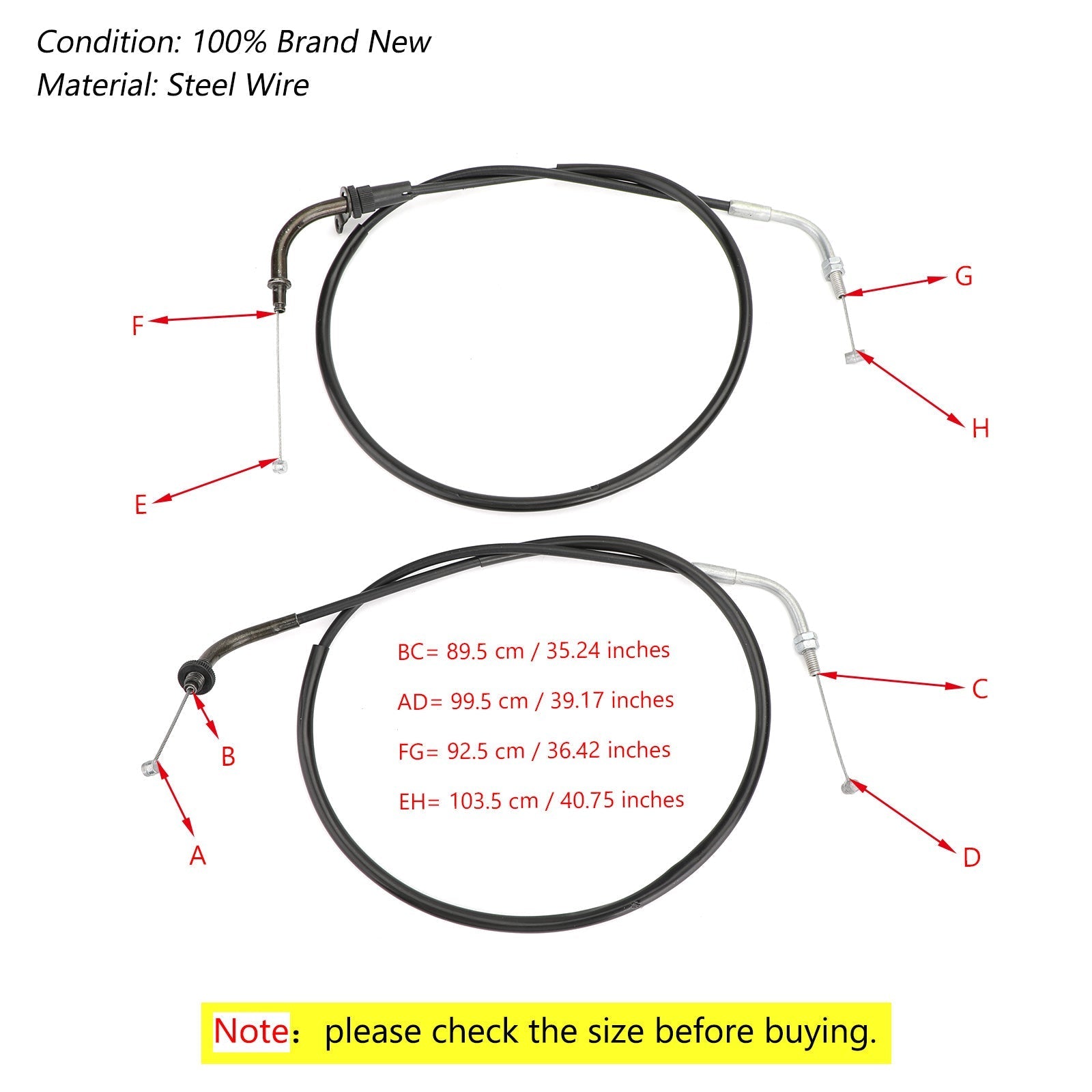 Câble d'accélérateur pour Yamaha XVS400 DS400 V-star 96-12 / XVS650 V-star 98-15