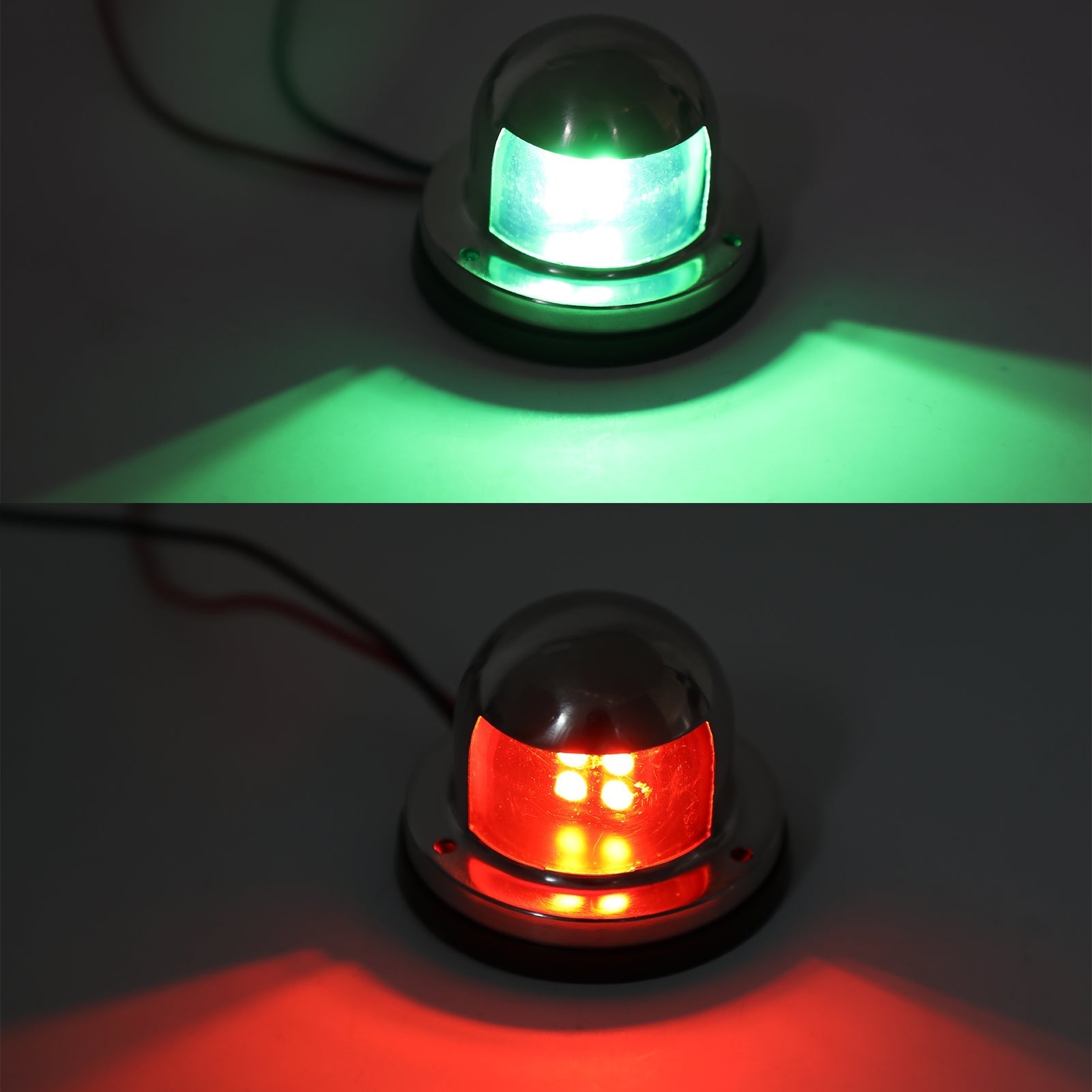 2x luci di segnalazione luminose per pontone per yacht da 12 V rosso verde marino impermeabili