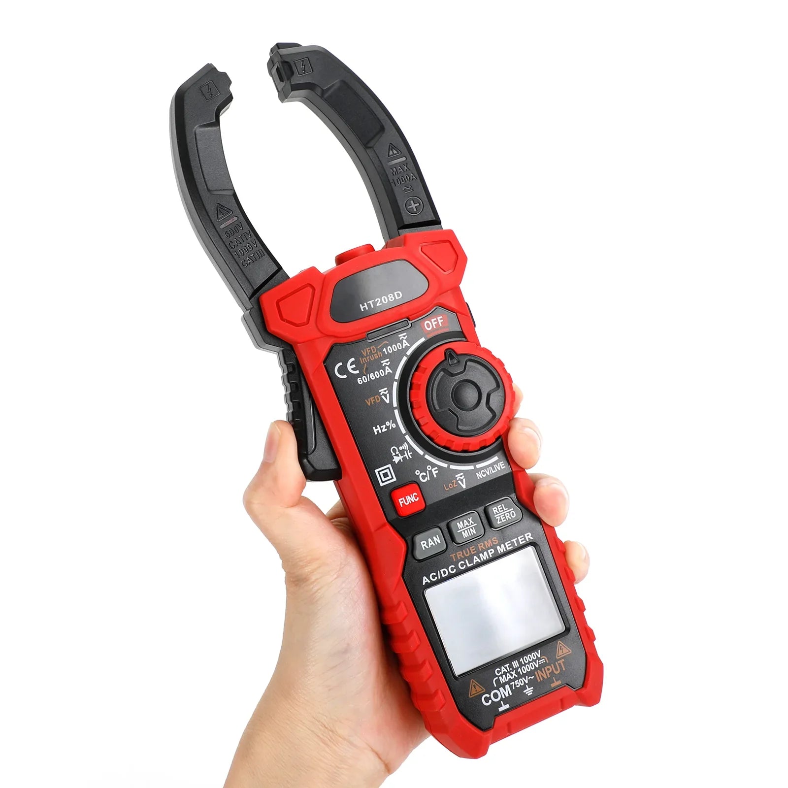 Miernik cęgowy HT208D AC DC 6000 zlicza Tester rezystancji napięcia prądu