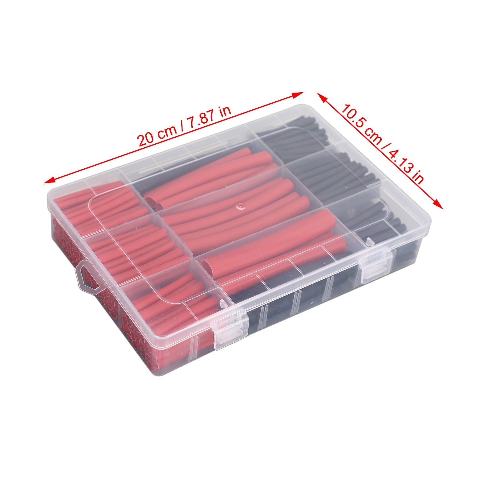 300 pièces Kit de gaines thermorétractables 3: 1 Ratio double paroi adhésive doublée Kit noir rouge