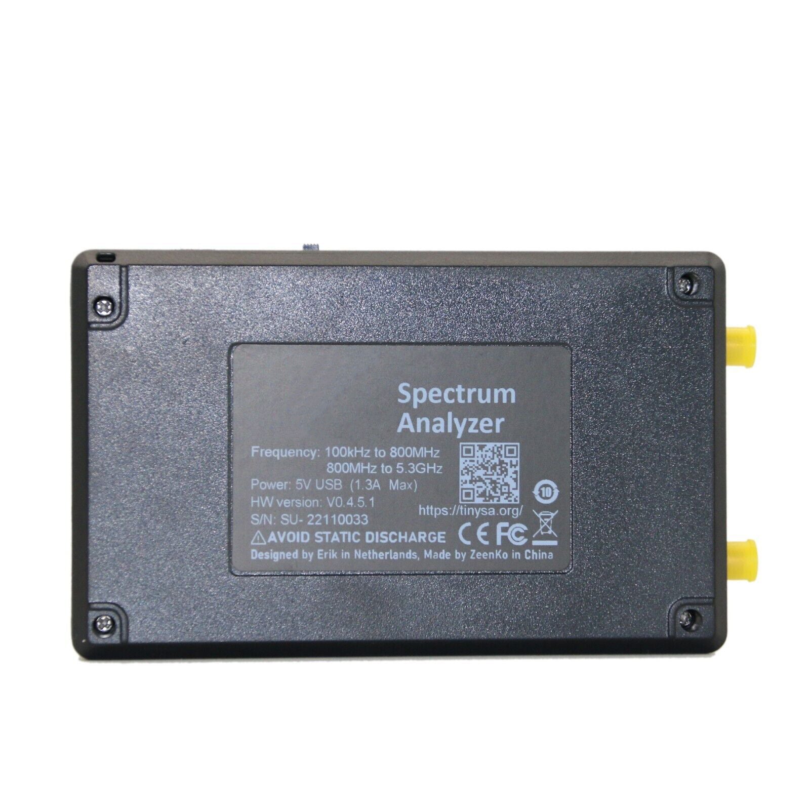 Prenosni spektralni spekter analizator za TinyySa Ultra, 3,95 -palčni zaslon na dotik na dotik akumulatorja