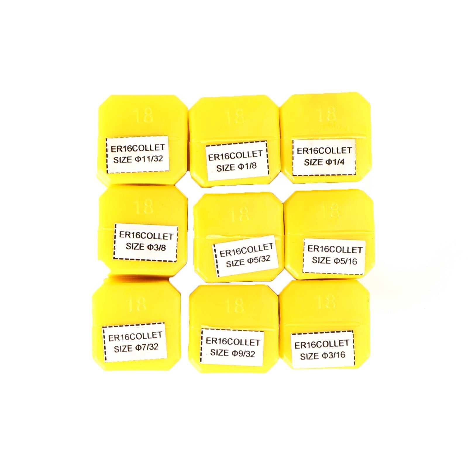 9 szt. ER16 tuleja sprężynowa 1/8 "-3/8" do frezarki CNC narzędzie tokarskie grawerka