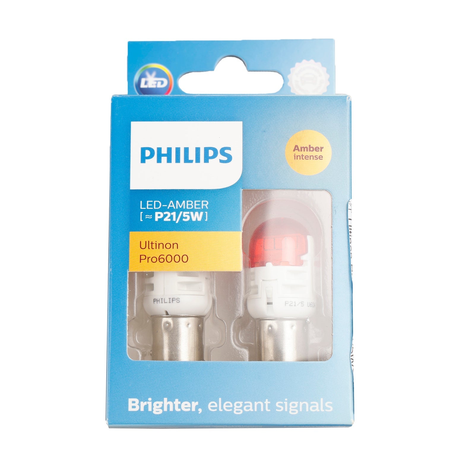 Voor Philips 11499AU60X2 Ultinon Pro6000 LED-AMBER P21/5W AMBER intens 80/16lm