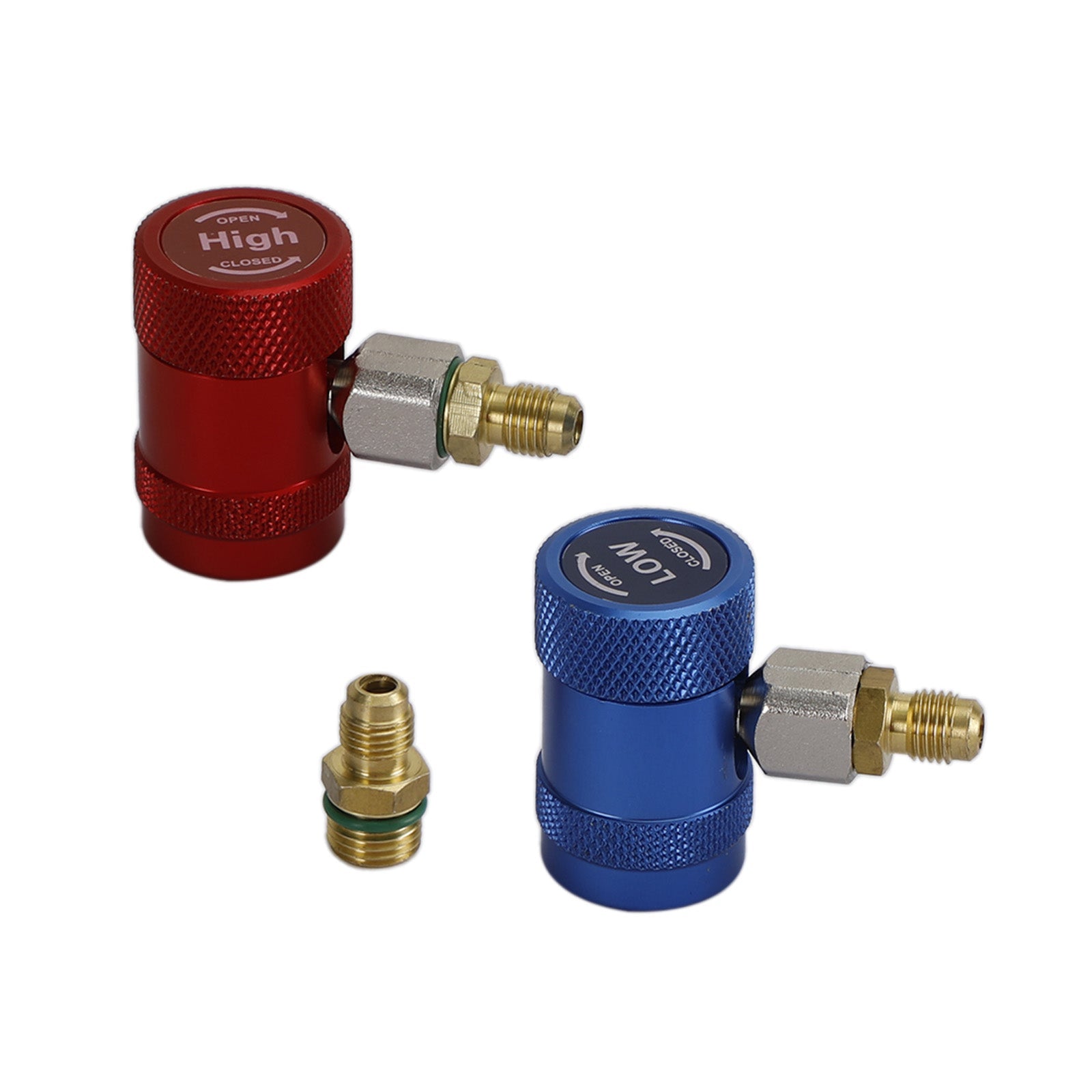 Adattatore attacco rapido A/C R134A Connettore collettore da 1/4" Sae Hvac Lato alto e basso