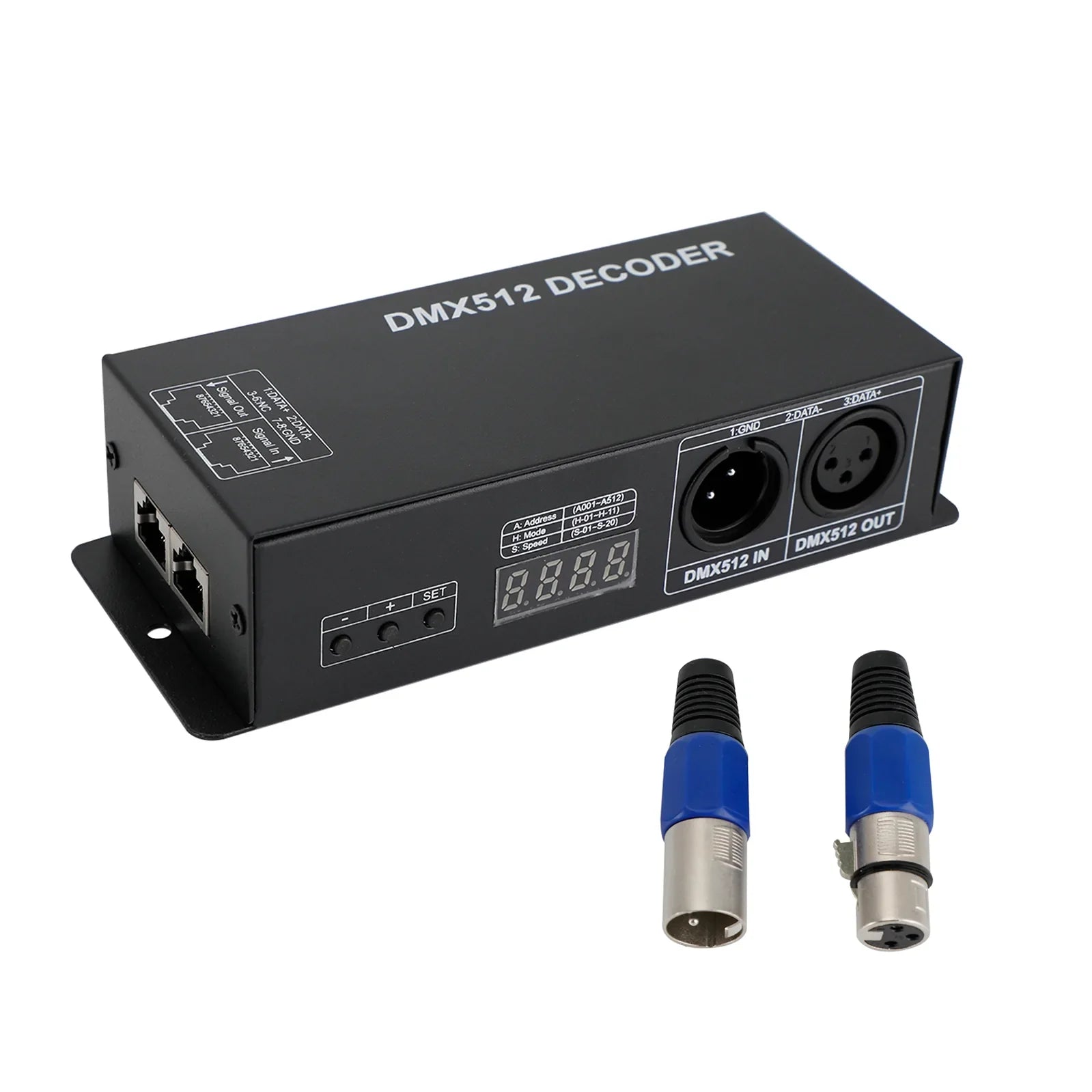 LED RGB DMX 512 Controller Dekooderi Himmennin 3 kanavaa 24A 3x8A Stripe Light