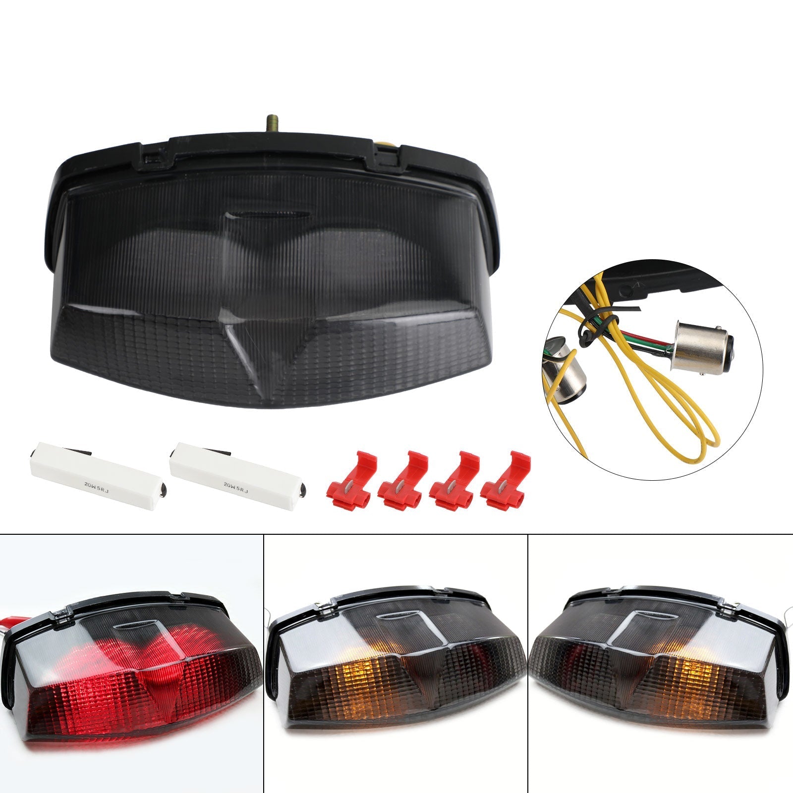 Zintegrowane tylne diody LED zintegrowane miganie migające Kawasaki Ninja 500 R ZX-7R ZX 750 Generic