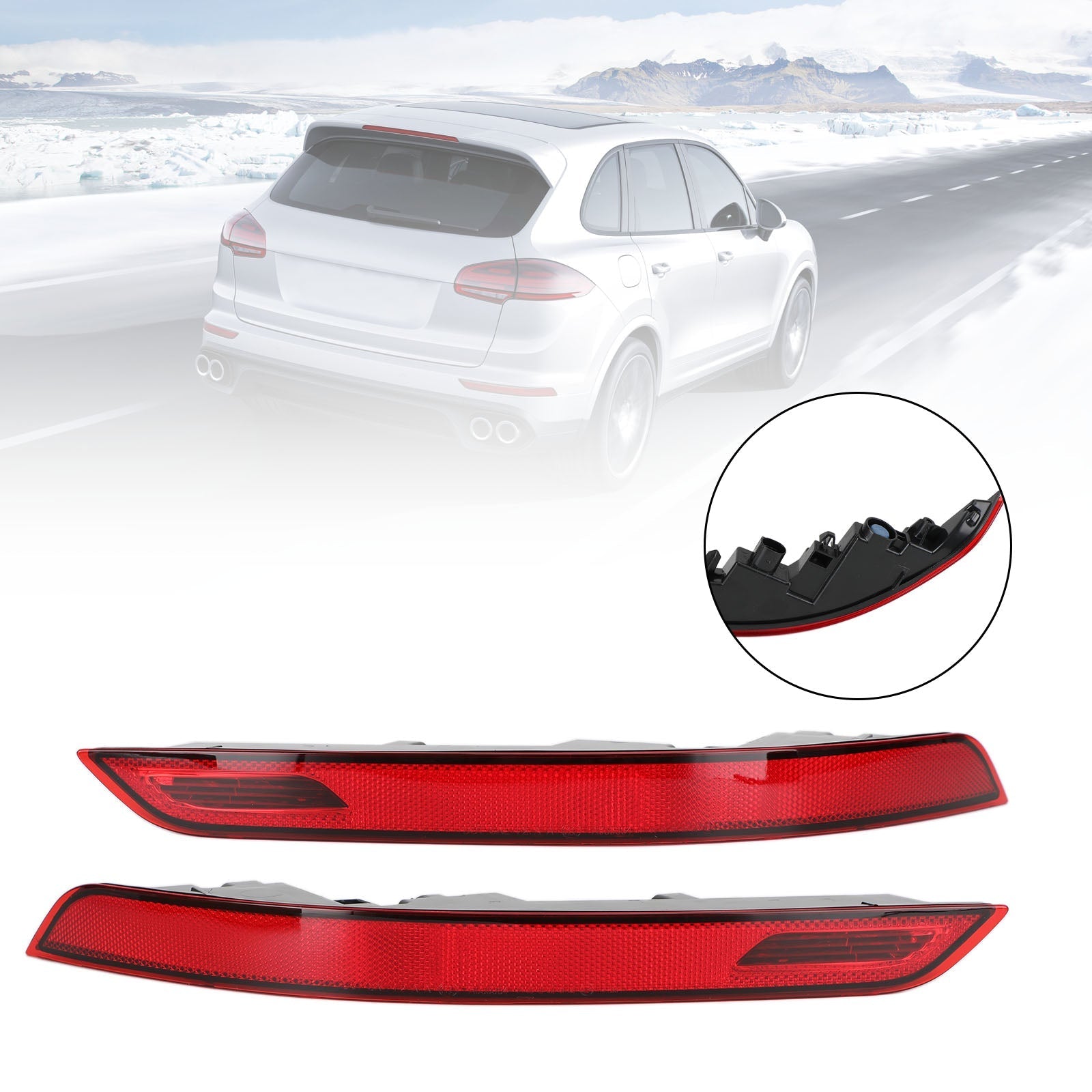 Riflettore nebbia del paraurti posteriore 95863110510/610 per Porsche Cayenne 2015-2017 Generico