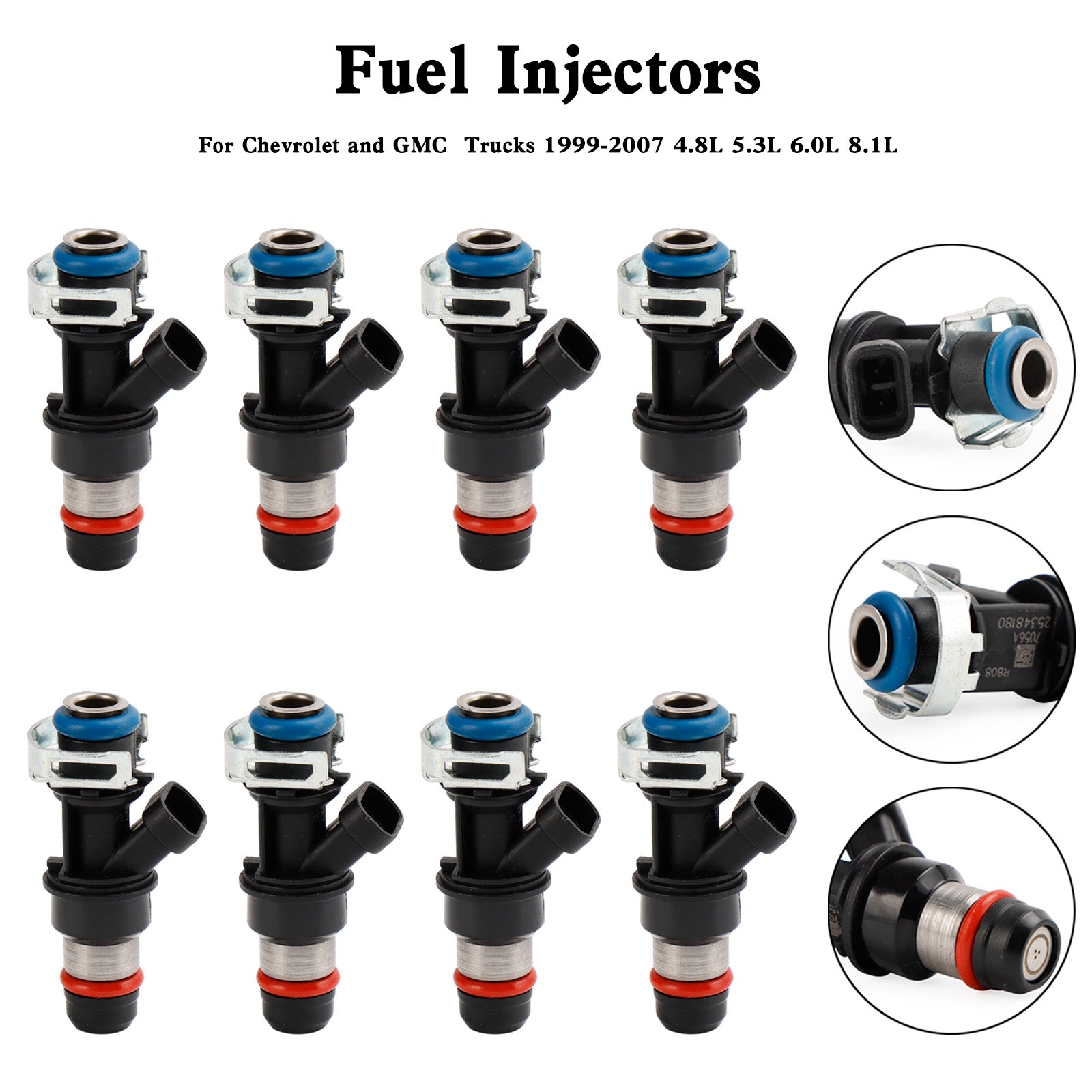 8 Uds inyectores de combustible 25348180 881693002 RA087006 para Chevrolet MerCruiser Volvo Penta